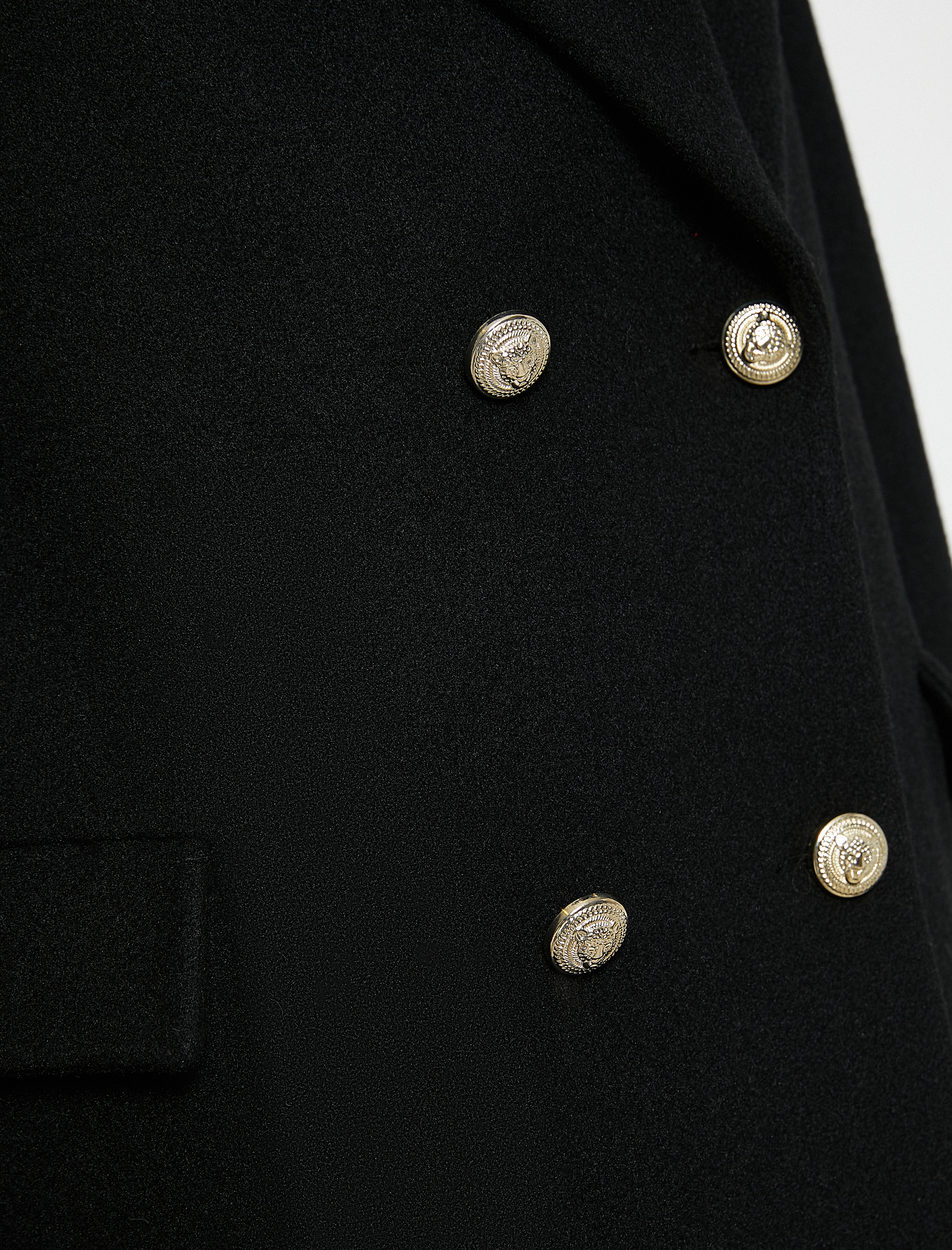   Arma Düğmeli Kruvaze Oversize Kaşe Kaban