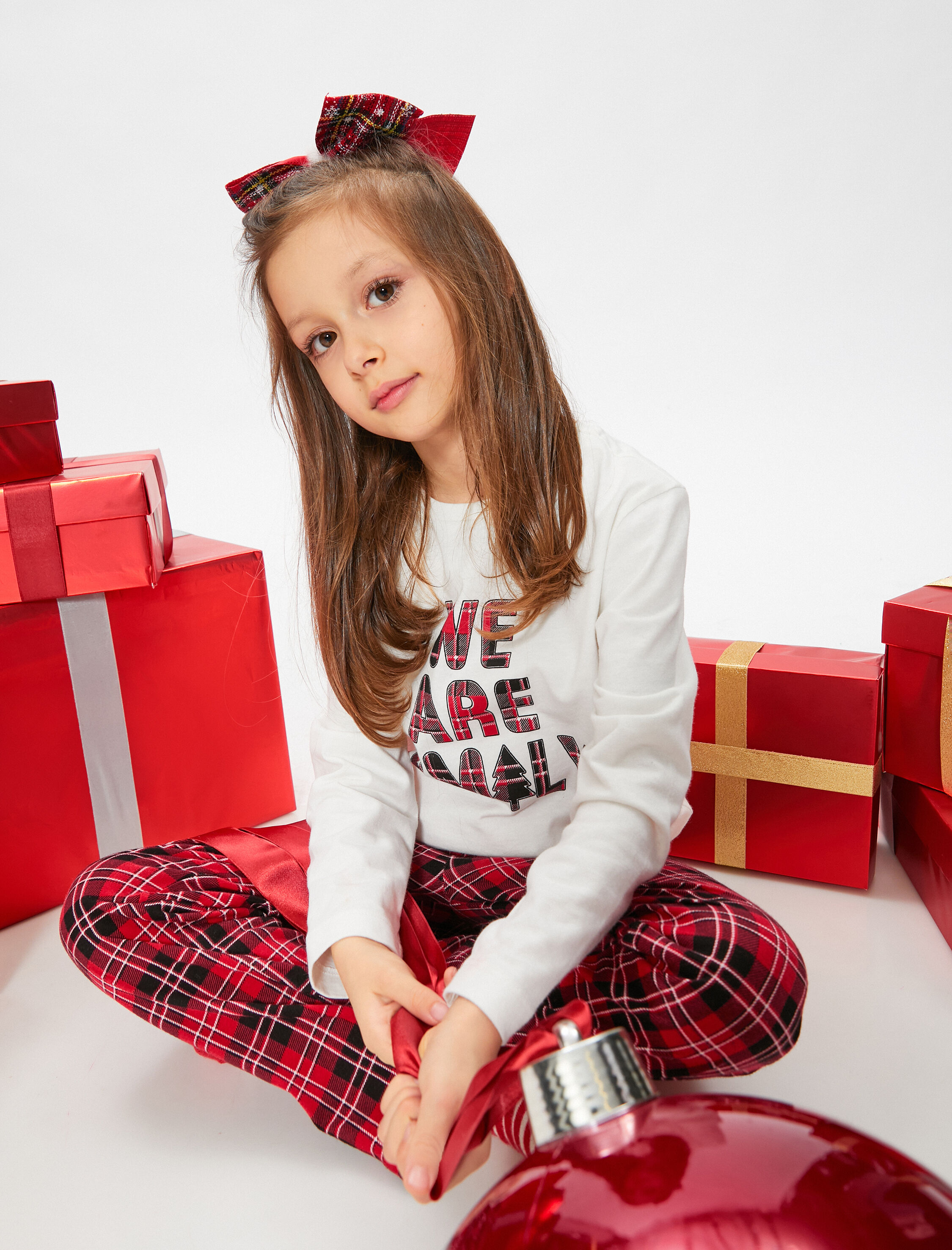   Pijama Takımı Uzun Kollu Tişört ve Beli Lastikli Pijama Altı 2 Parça