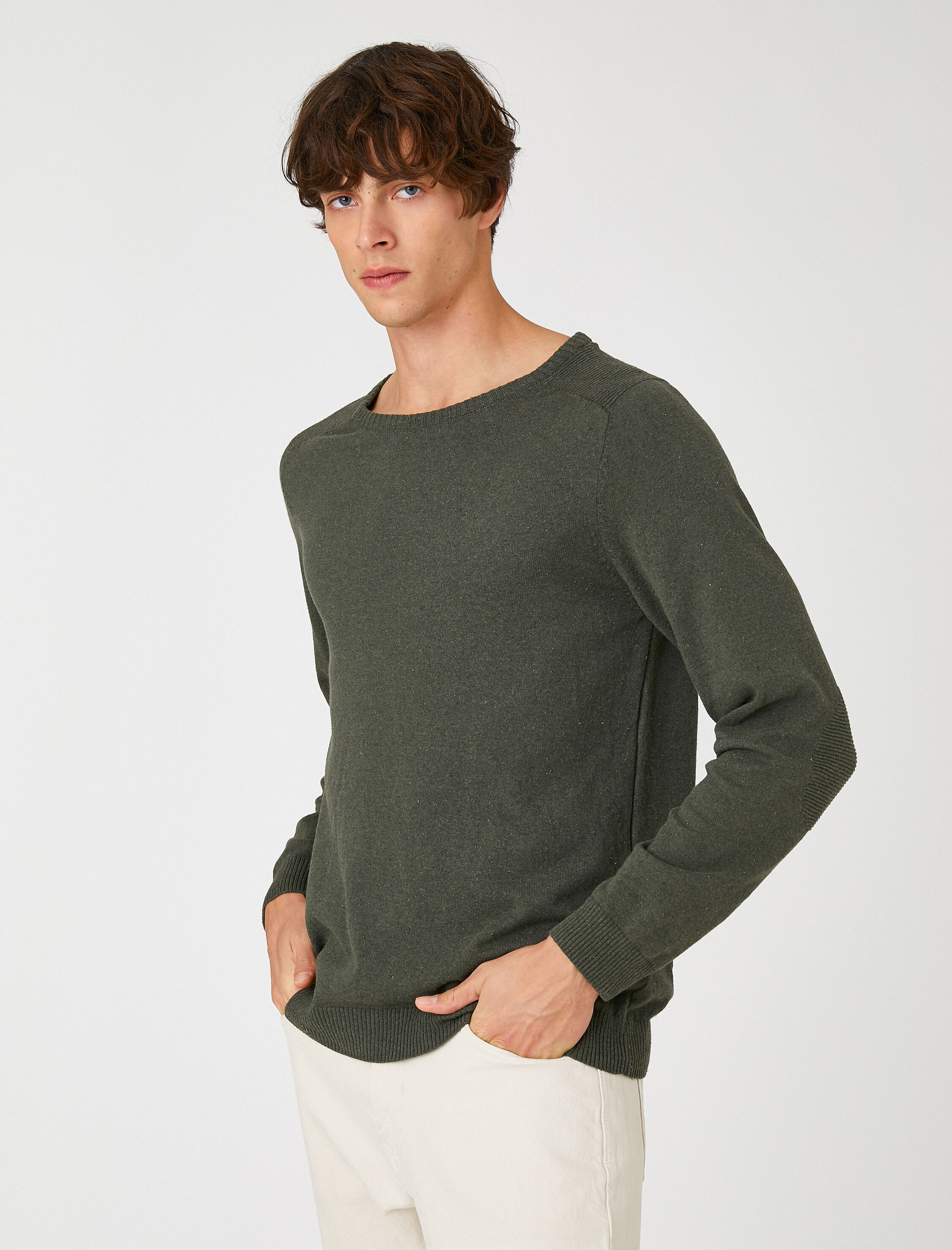   Basic Triko Kazak Bisiklet Yaka Dar Kesim