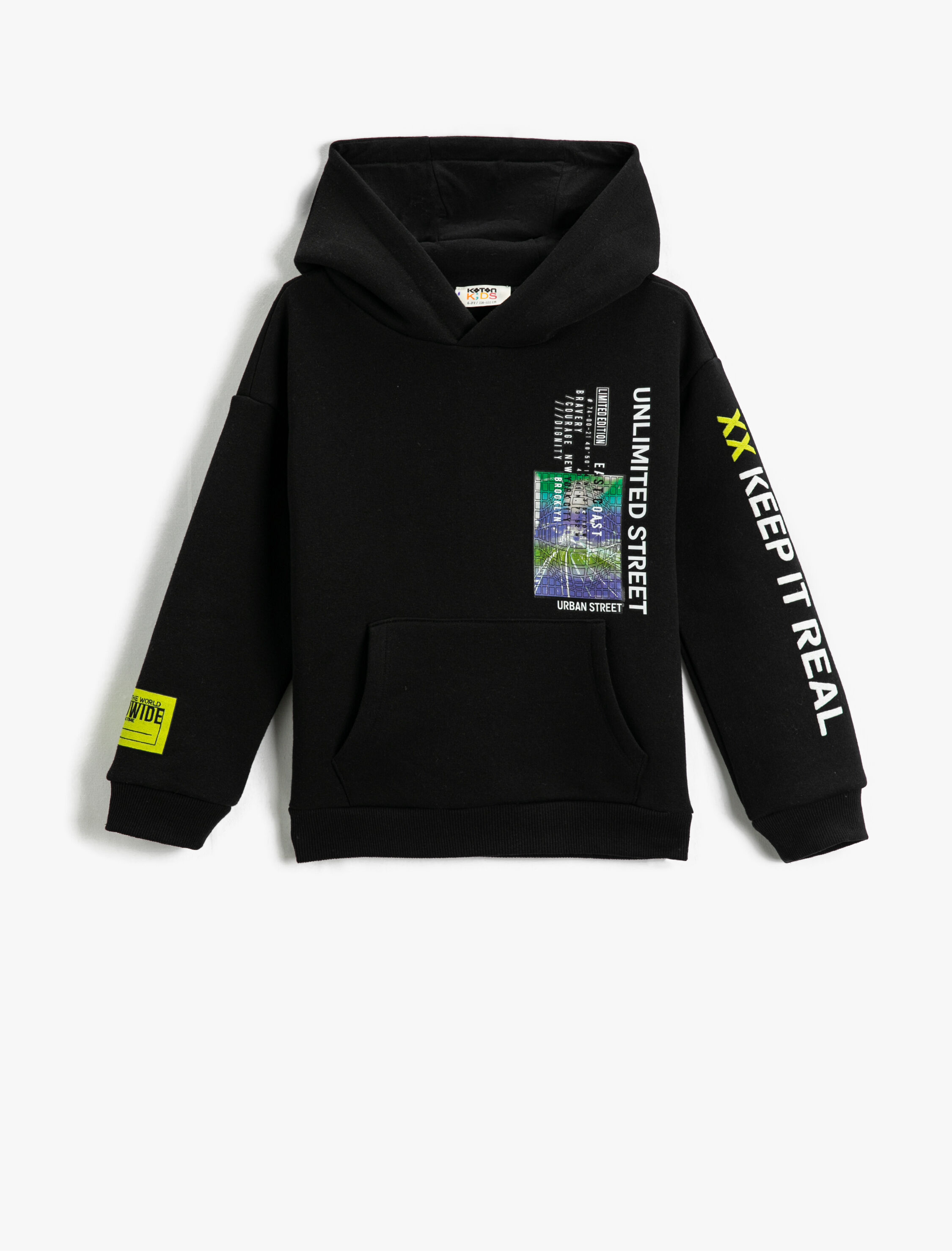  Erkek Çocuk Baskılı Kapüşonlu Sweatshirt