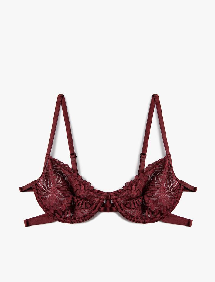  Dantelli Sütyen Dolgusuz Kapsız Balenli Biye Detaylı