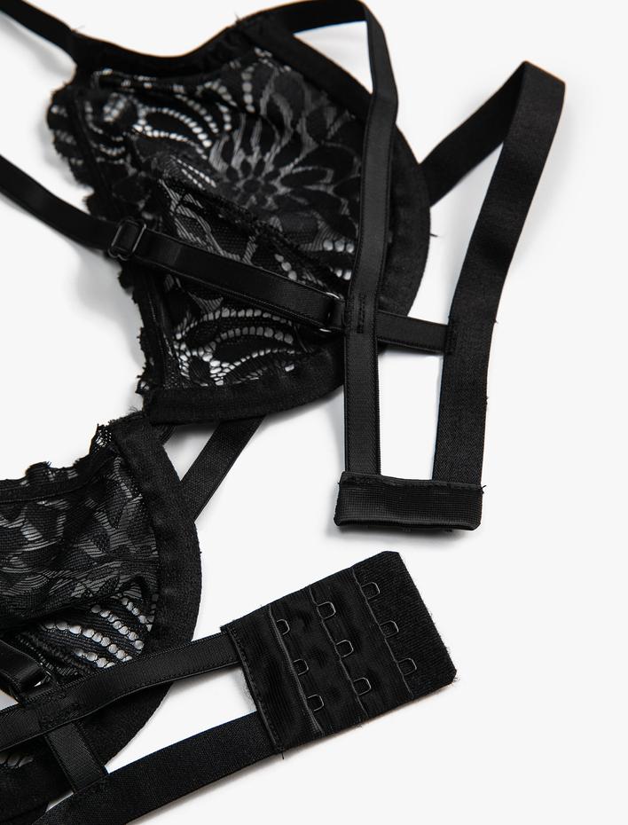  Dantelli Sütyen Dolgusuz Kapsız Balenli Biye Detaylı