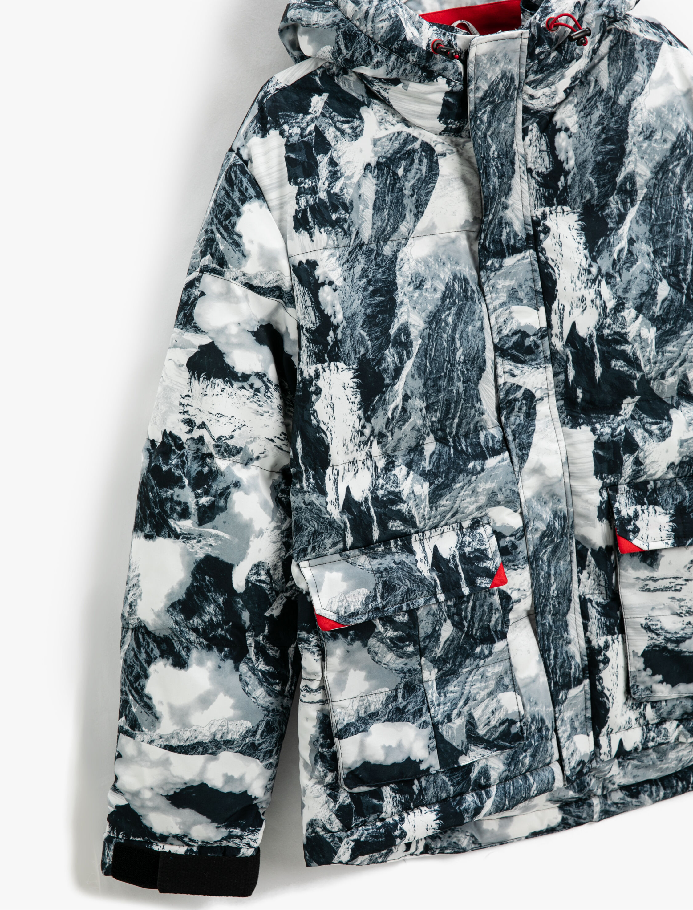 Desenli Anorak Mont Kapşonlu Su Geçirmez