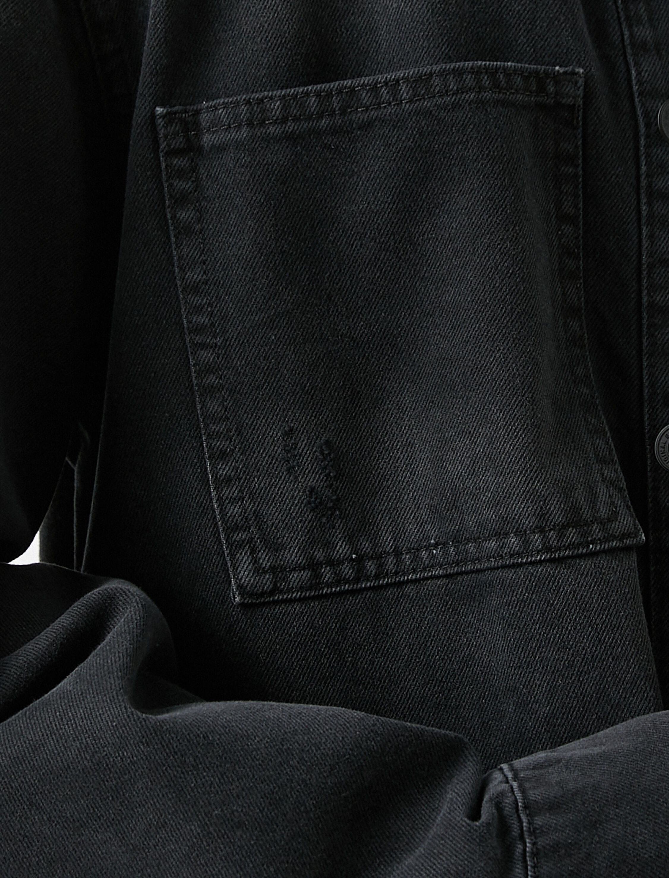   Cepli Kot Gömlek Klasik Yaka Yırtık Detaylı