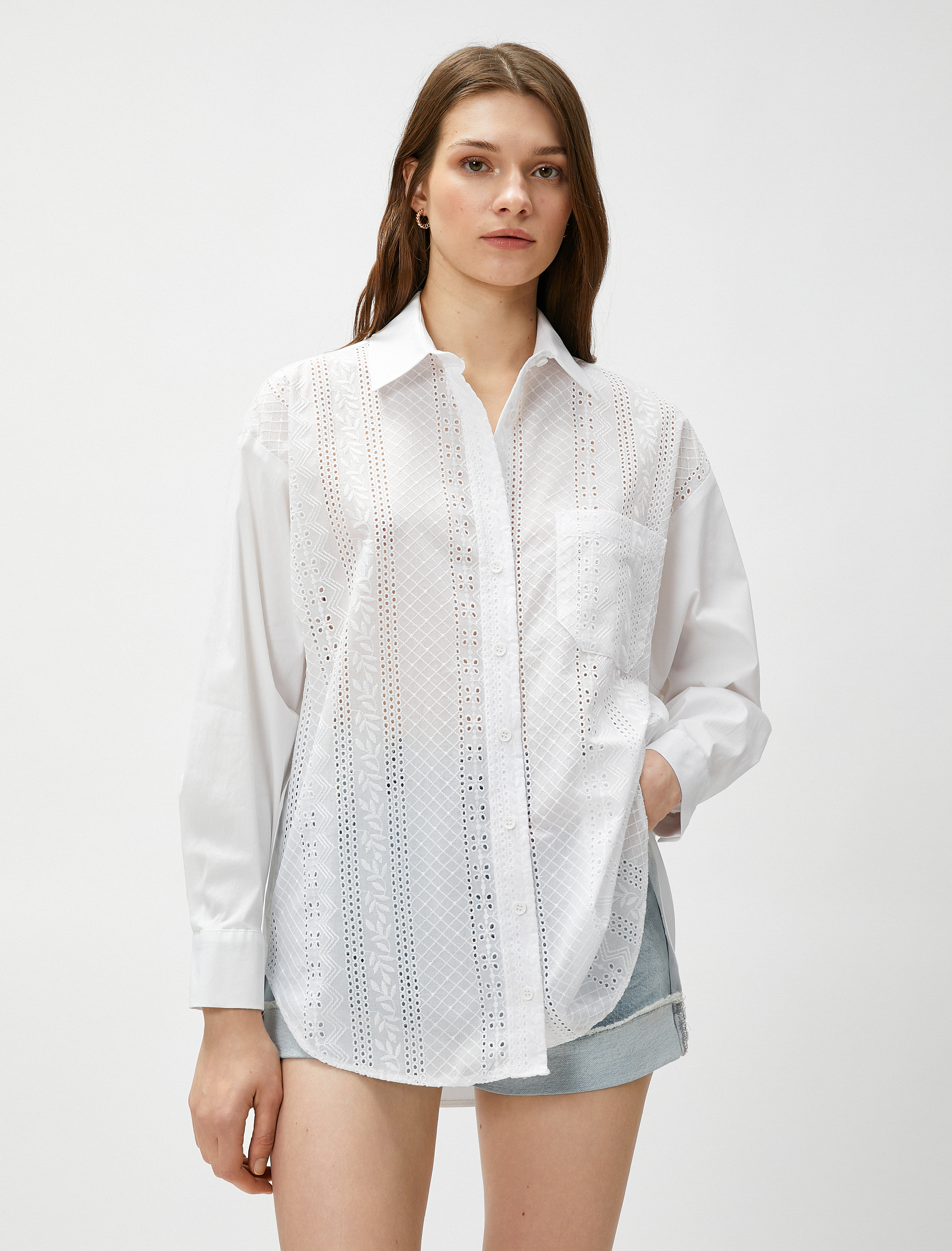   Oversize Gömlek Fisto Detaylı Cepli