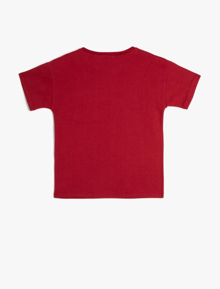 Erkek Çocuk Basic Pamuklu Tişört Kısa Kollu Bisiklet Yaka Cep Detaylı Pamuklu