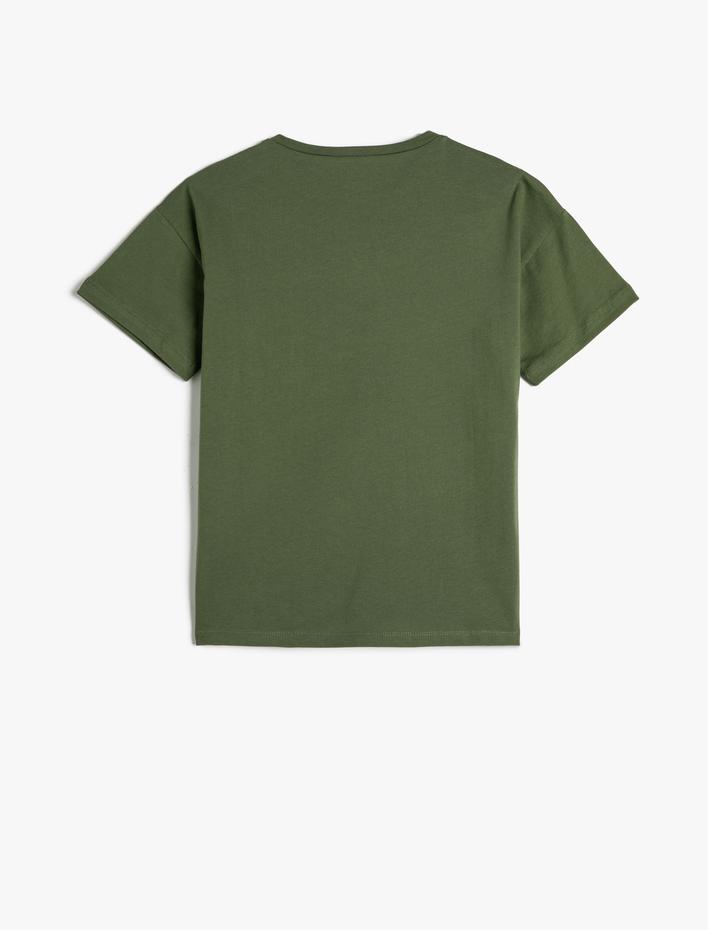 Erkek Çocuk Basic Pamuklu Tişört Kısa Kollu Bisiklet Yaka Cep Detaylı Pamuklu