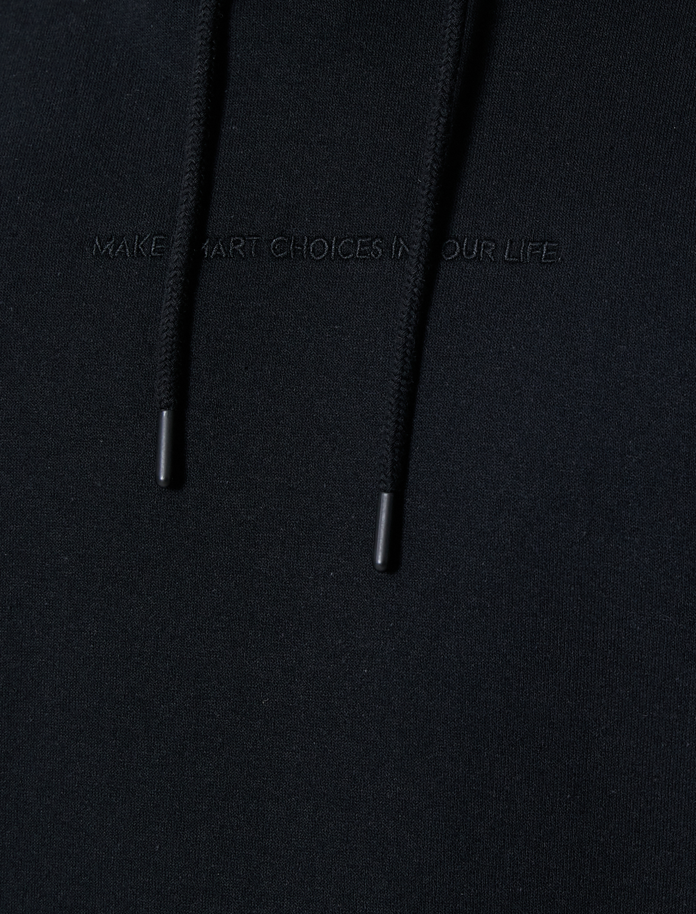   Kapşonlu Hoodie Slogan İşlemeli Cep Detaylı Uzun Kollu