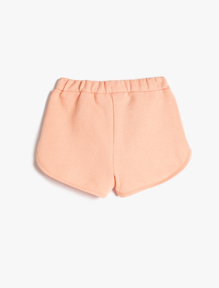 Kız Çocuk Şort Basic Beli Bağlamalı Cepli Pamuklu