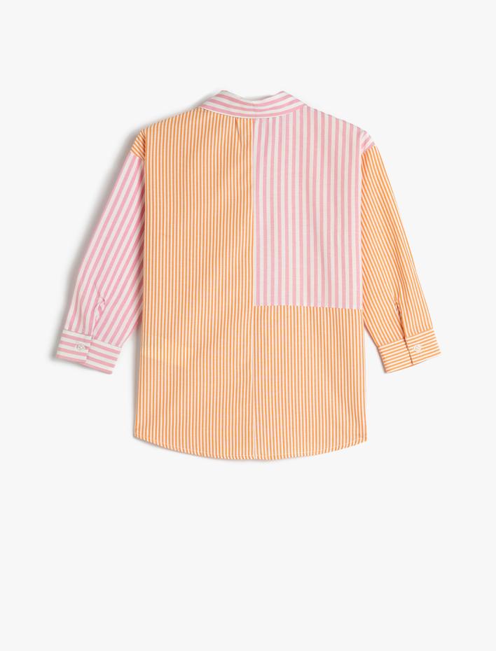 Kız Çocuk Poplin Gömlek Uzun Kollu Cep Detaylı