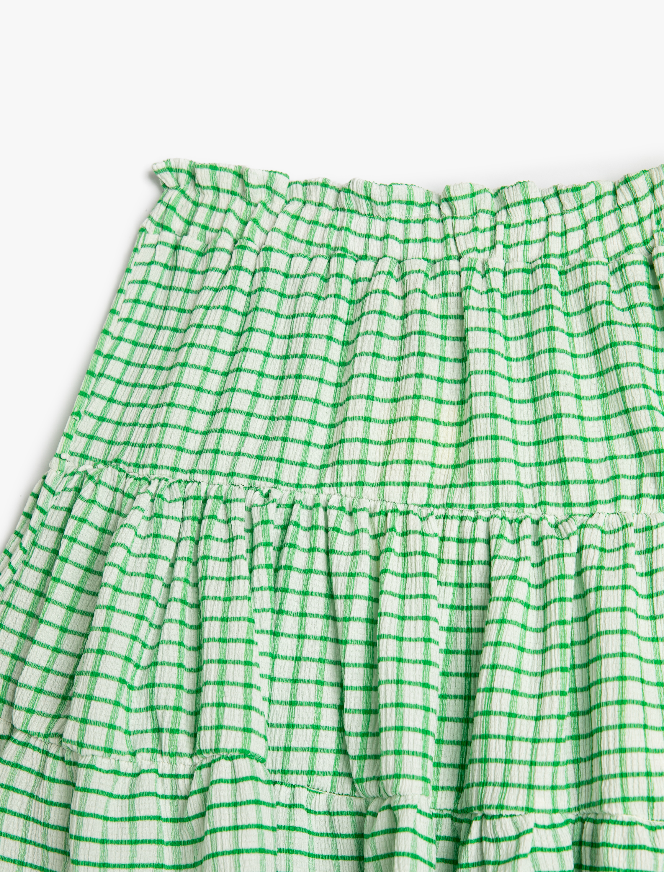 Kız Çocuk Midi Etek Fırfırlı Katlı Beli Lastikli