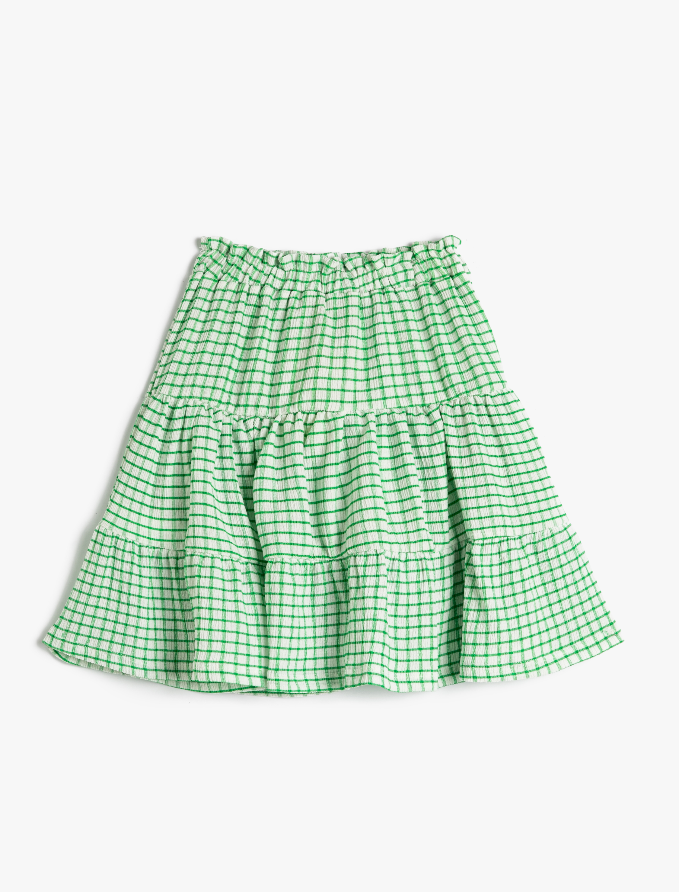 Kız Çocuk Midi Etek Fırfırlı Katlı Beli Lastikli