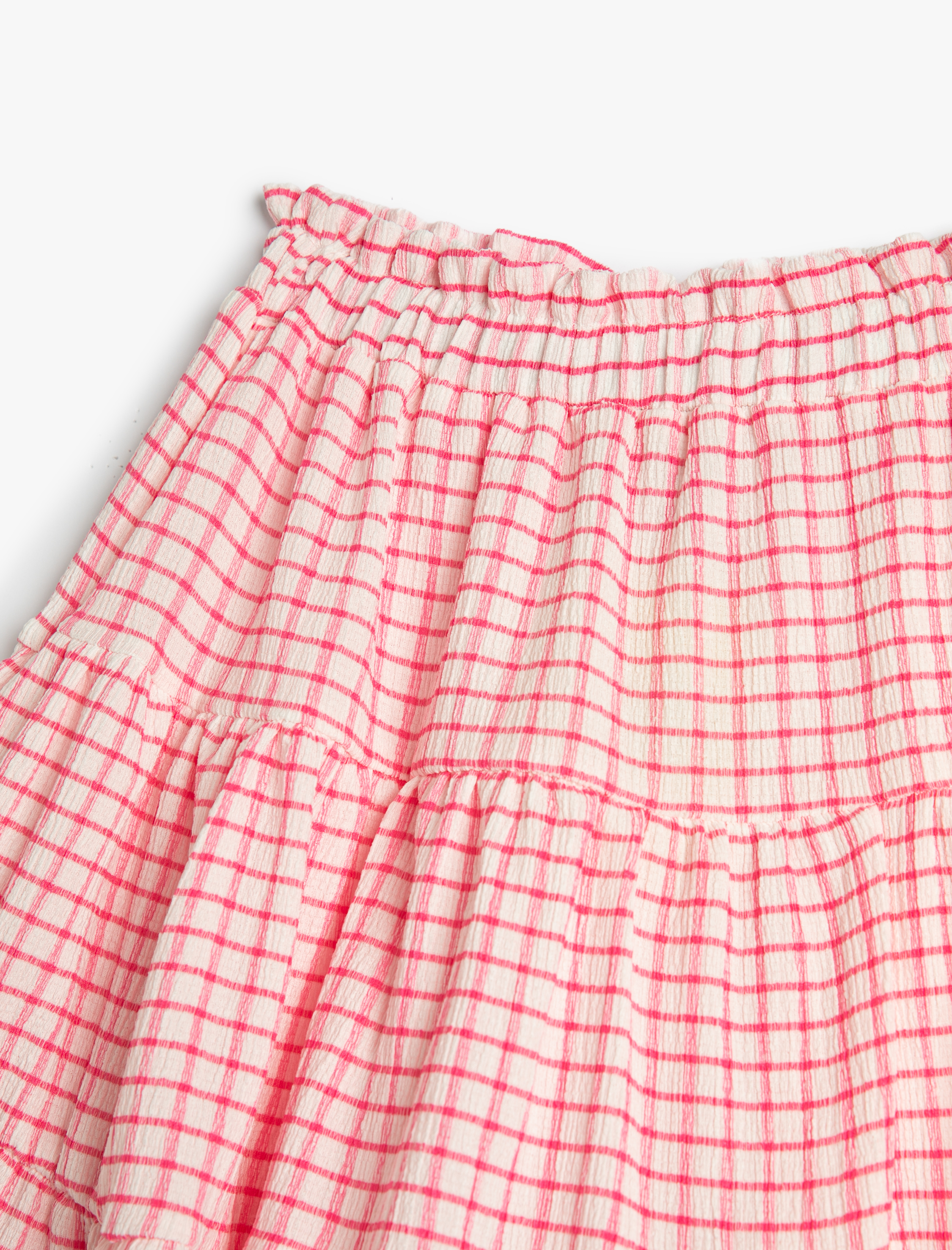  Kız Çocuk Midi Etek Fırfırlı Katlı Beli Lastikli