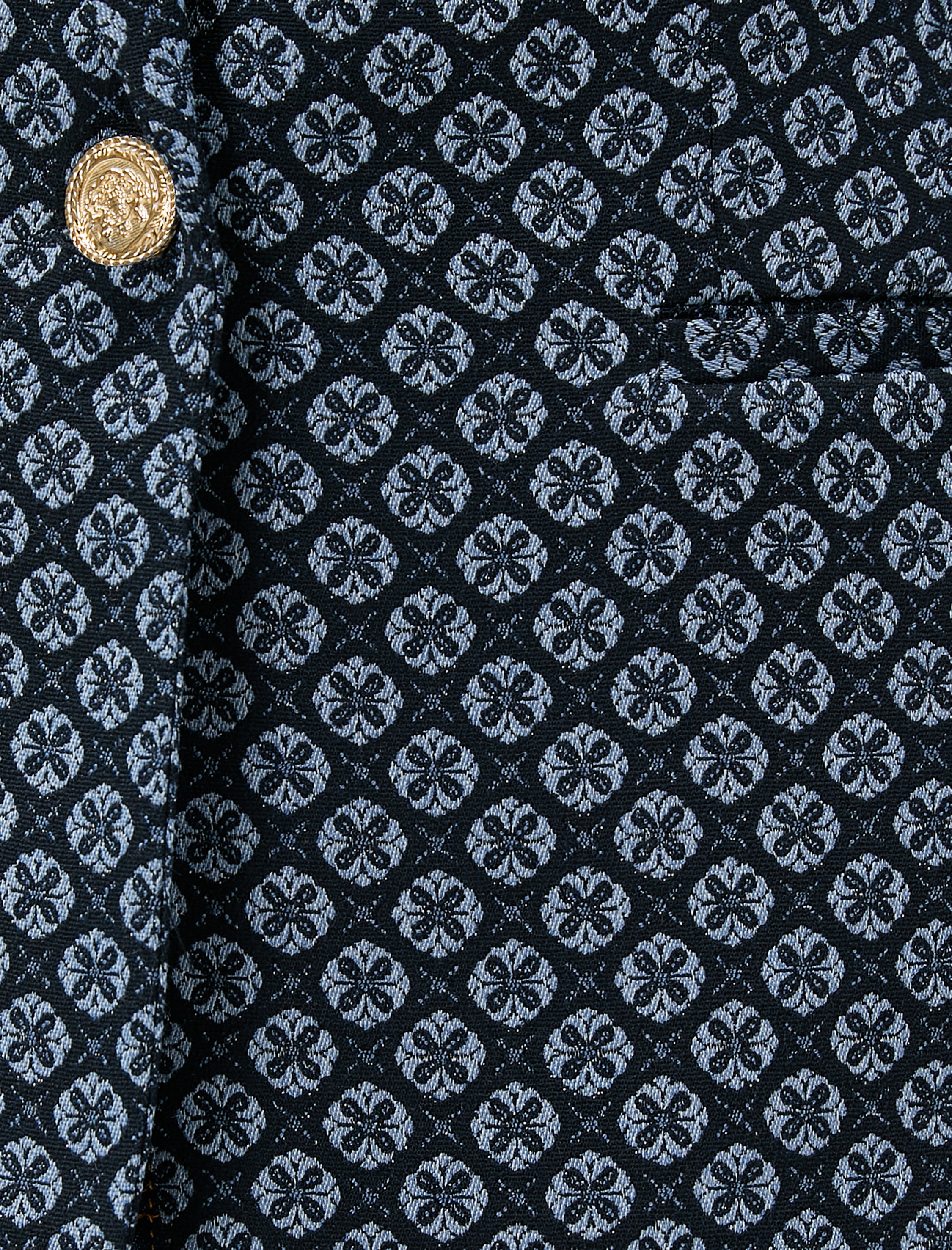   Tek Düğmeli Jakarlı Ceket