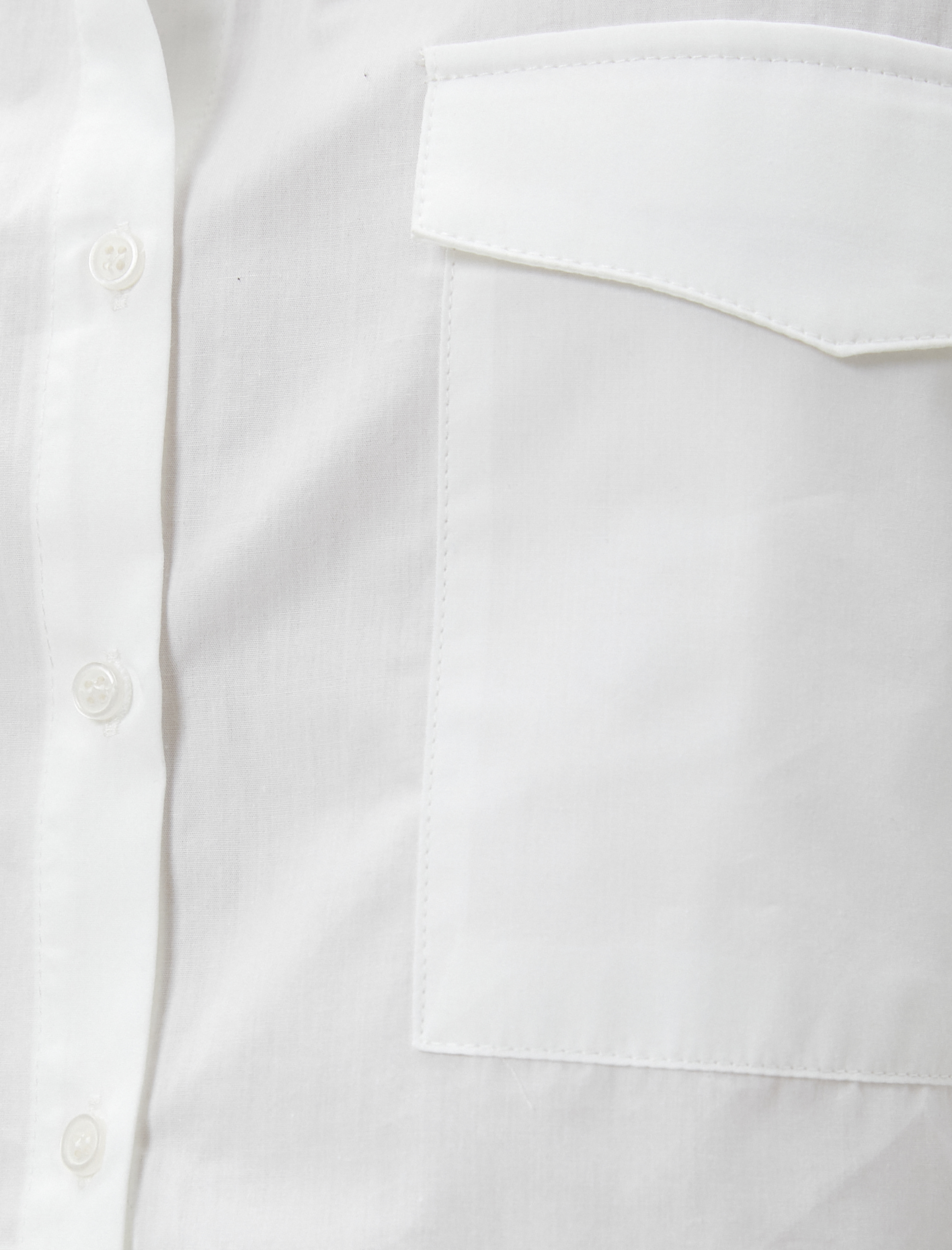   Cepli Uzun Kollu Pamuklu Crop Gömlek