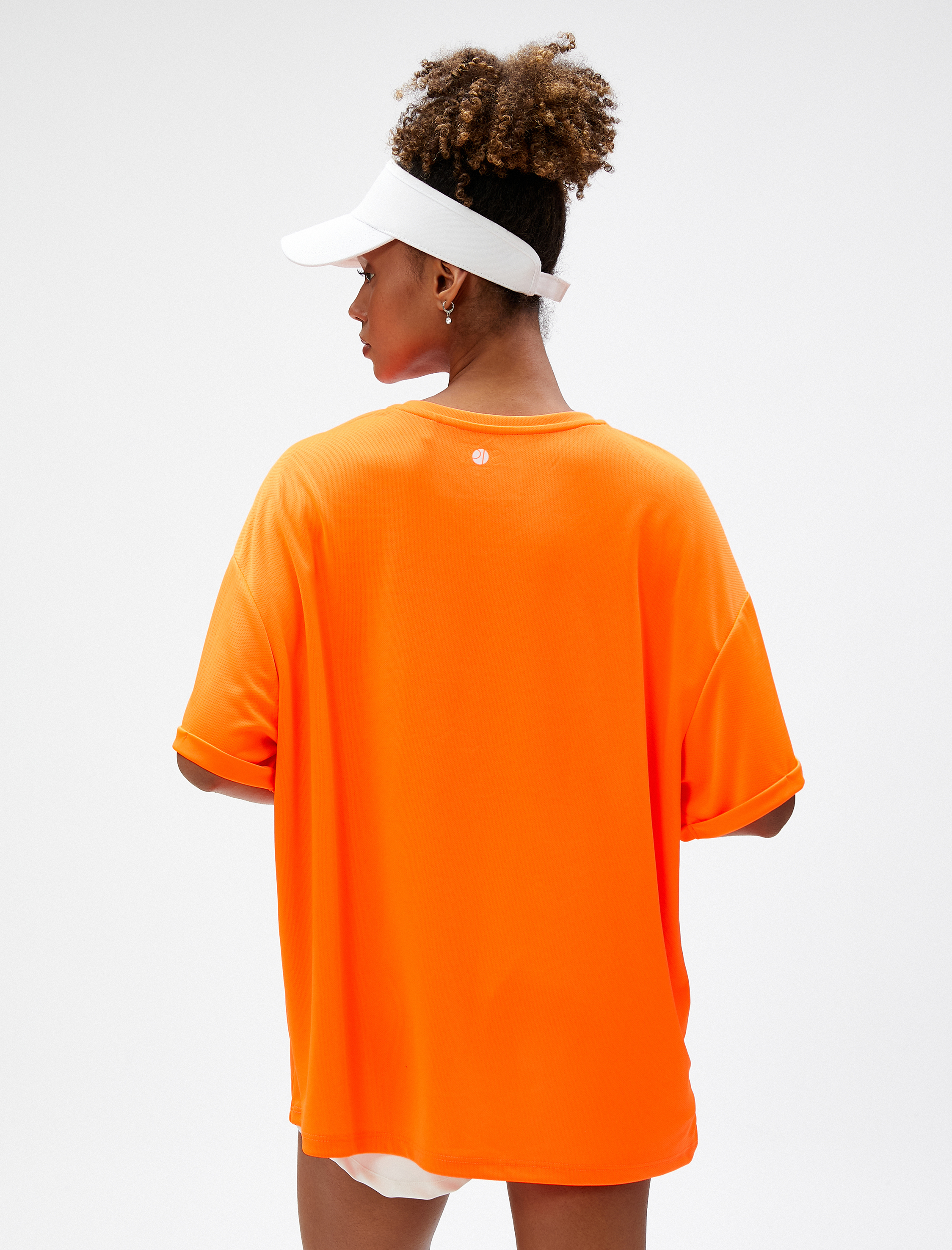   Oversize Baskılı Spor Tişört Bisiklet Yaka