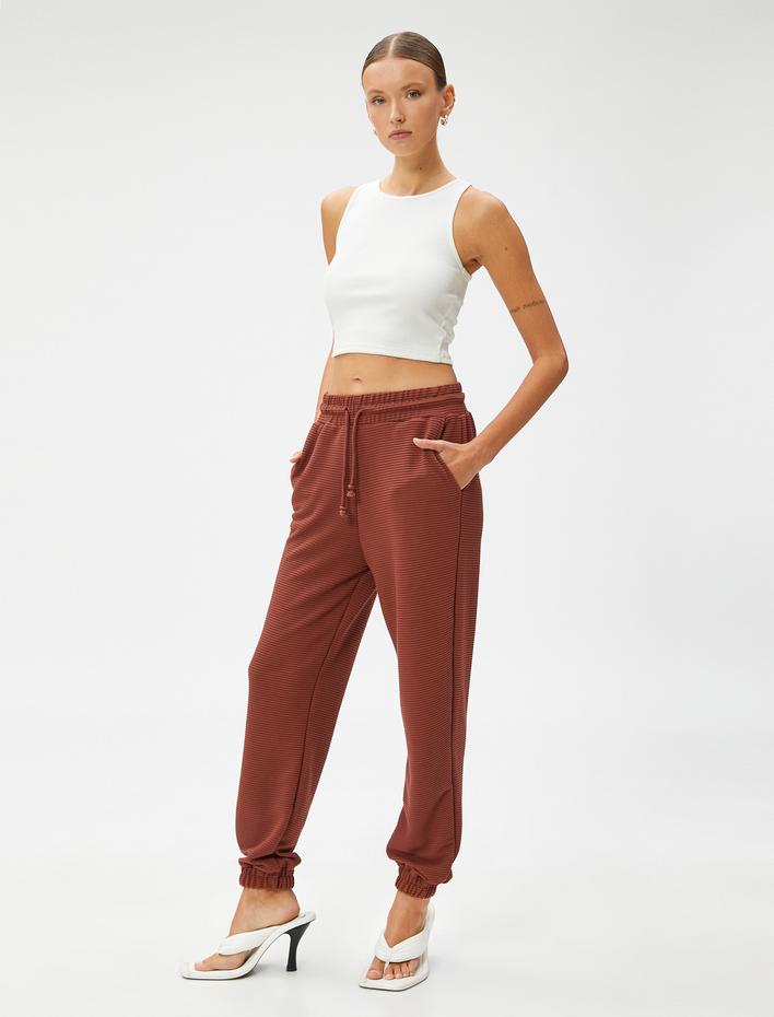  Beli Bağlamalı Jogger Eşofman Altı Cepli