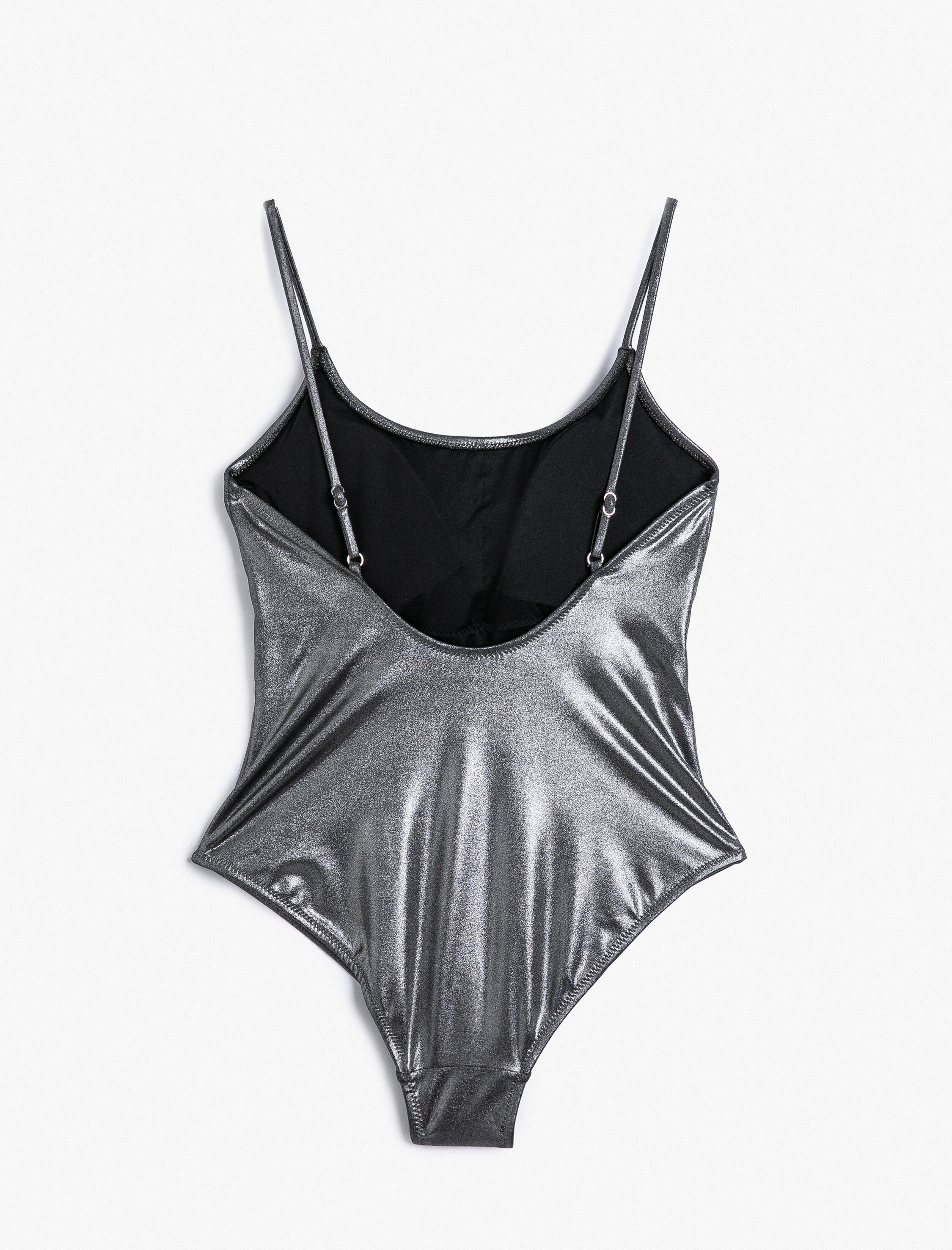   Parlak Mayo İnce Askılı U Yaka Kaplı