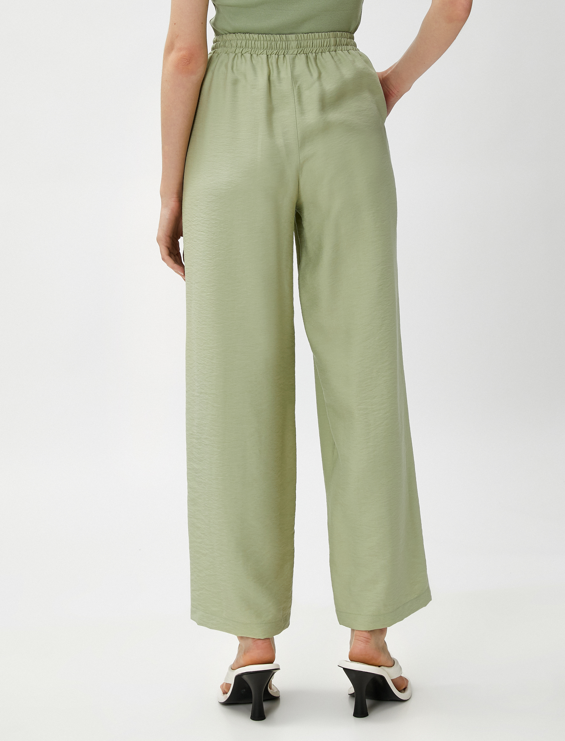   Crop Bol Paça Pantolon Beli Bağlamalı