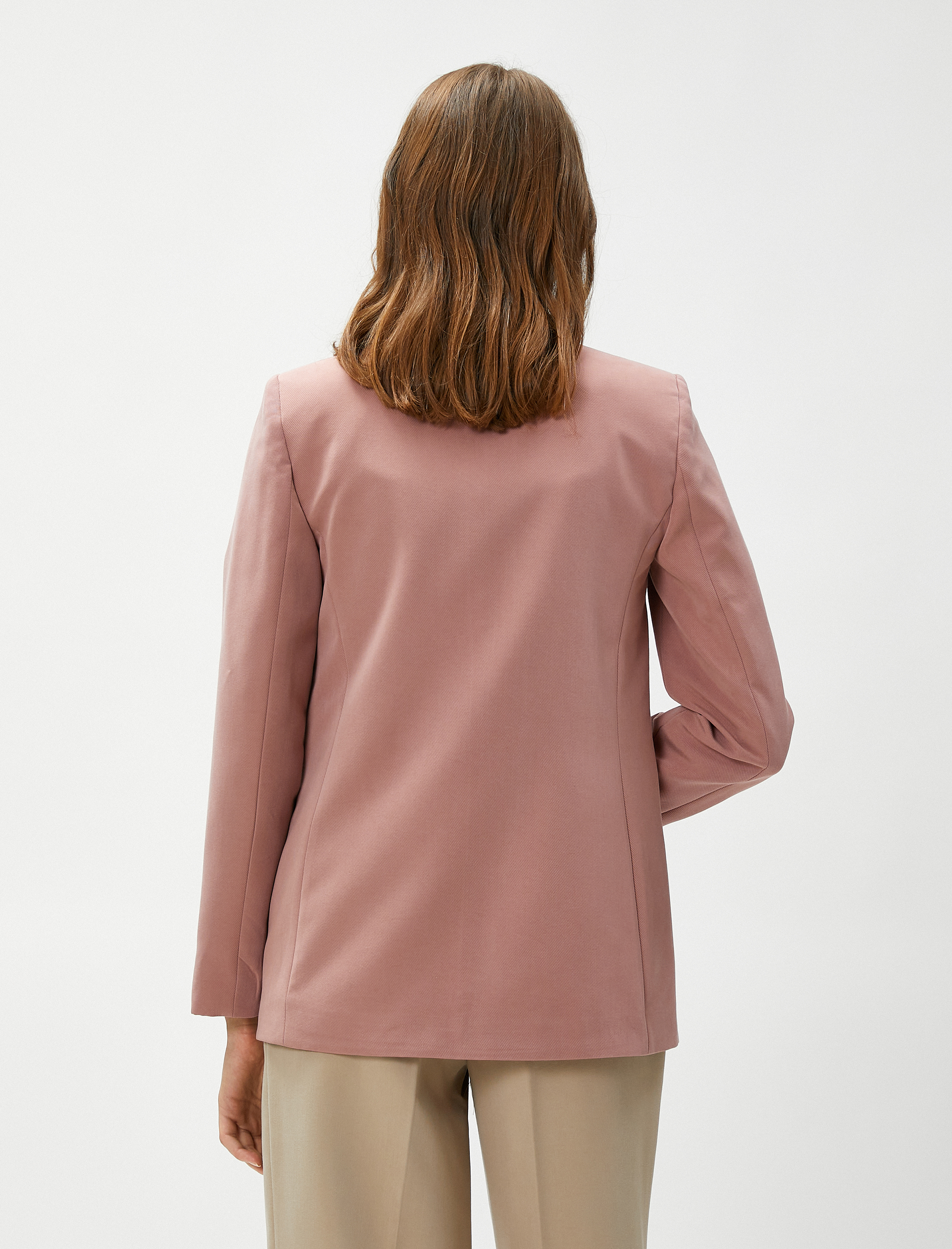   Kruvaze Blazer Ceket Cep Detaylı Modal Karışımlı