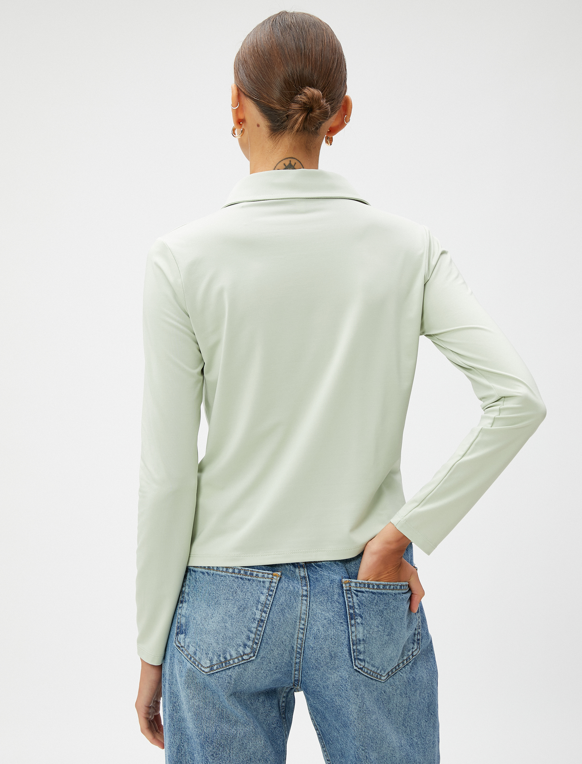   Drapeli Gömlek Uzun Kollu