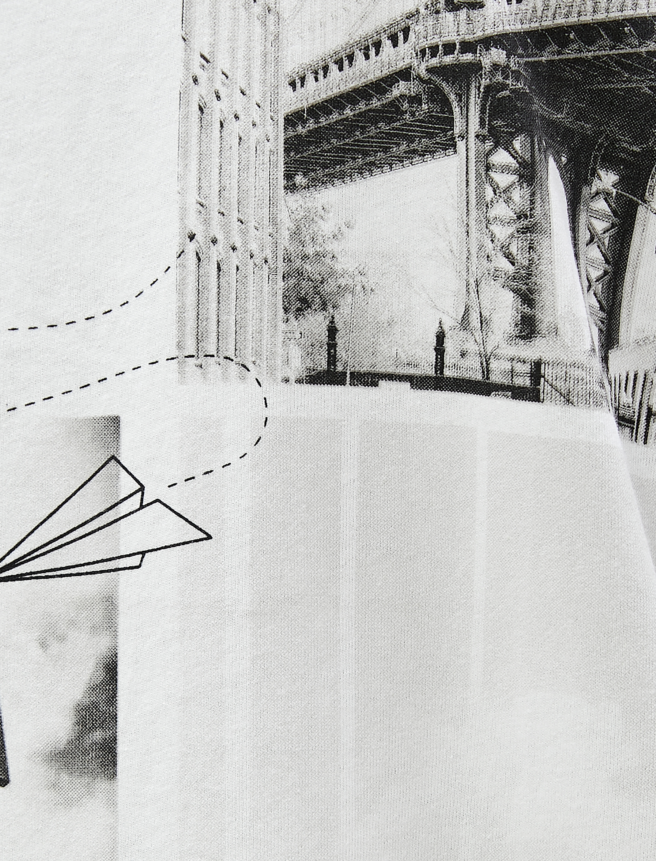   New York Baskılı Tişört Bisiklet Yaka Kısa Kollu Pamuklu