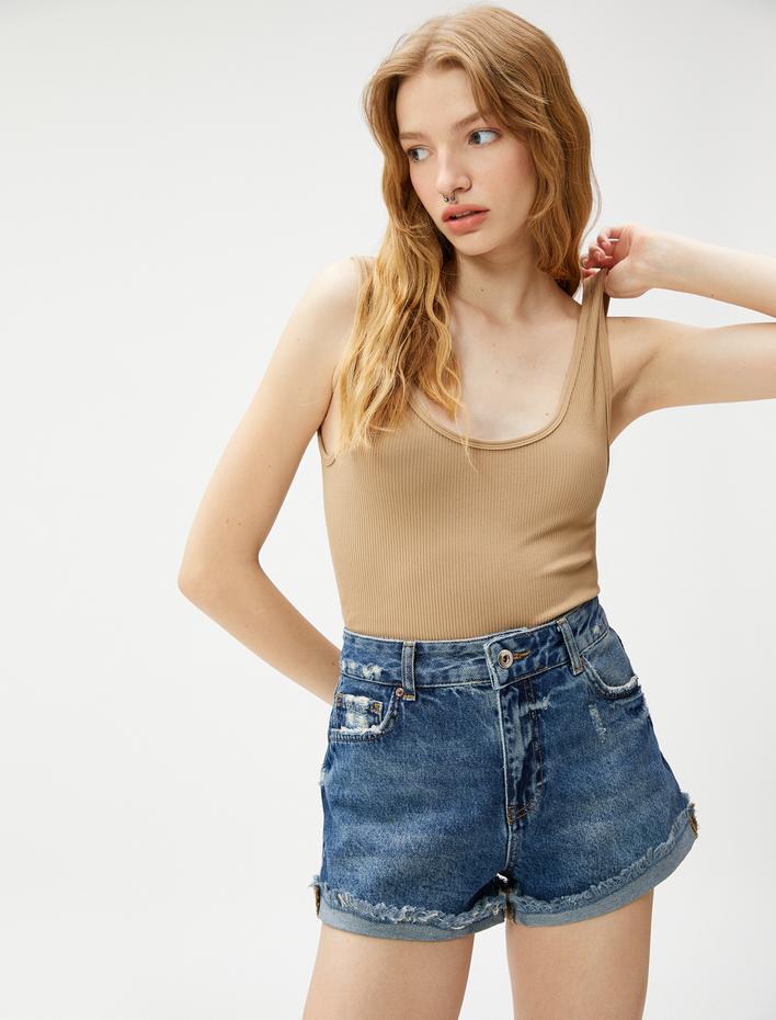  Basic Fitilli Crop Atlet U Yaka