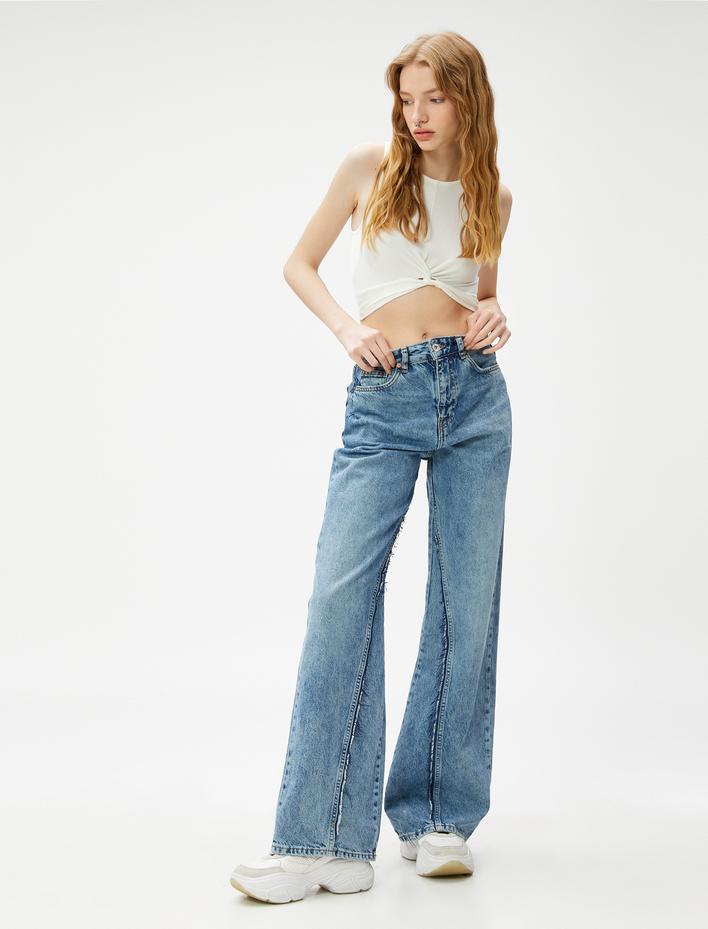  Crop Fitilli Atlet Düğüm Detaylı Bisiklet Yaka