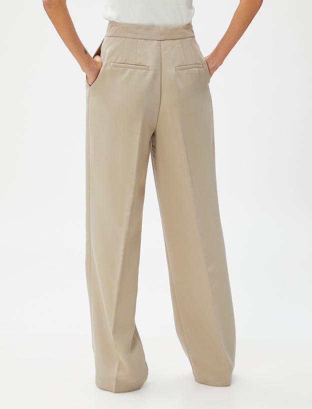 Kahve Kadın Cepli Palazzo Pantolon Modal Karışımlı 3SAK40276PW | Koton