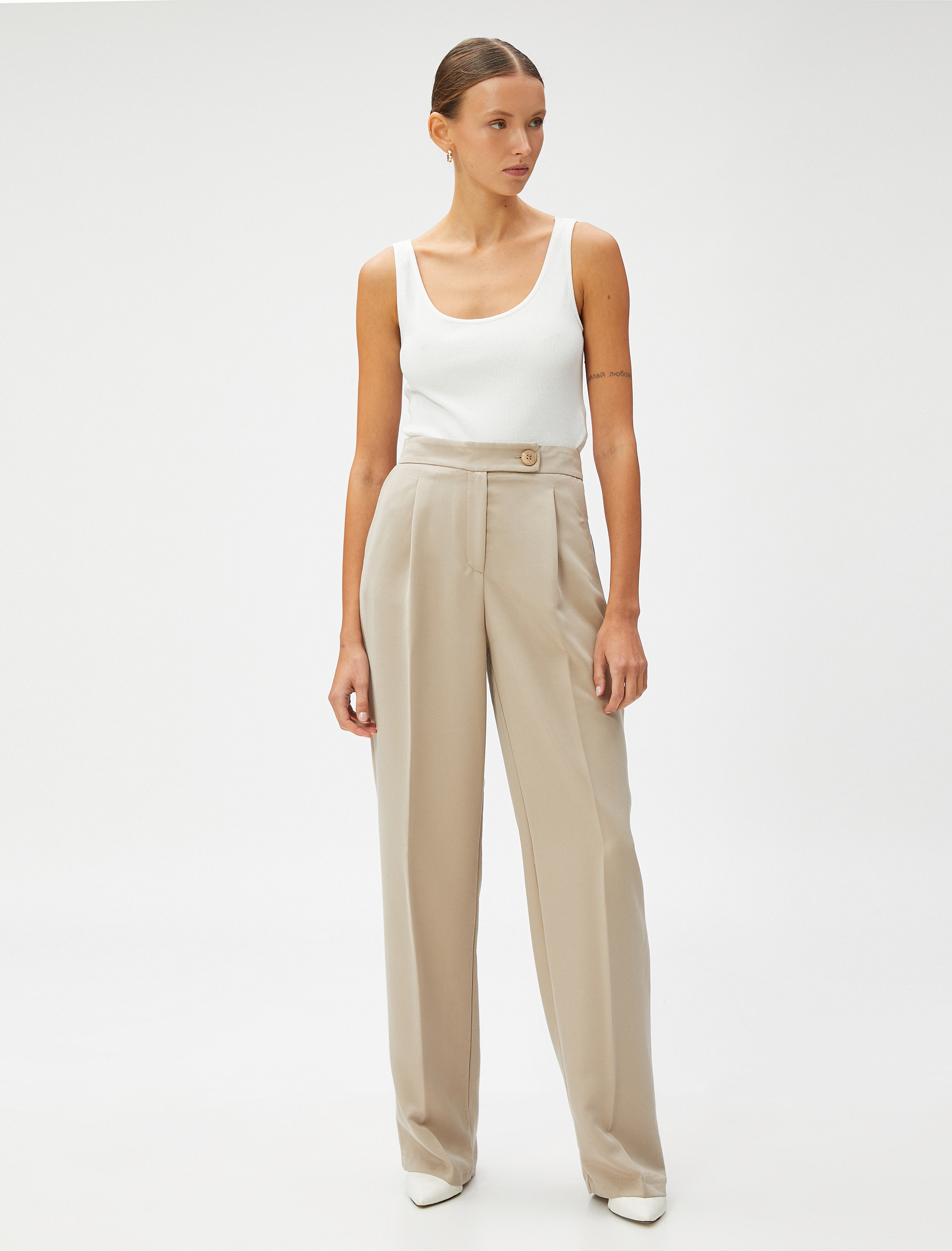   Cepli Palazzo Pantolon Modal Karışımlı