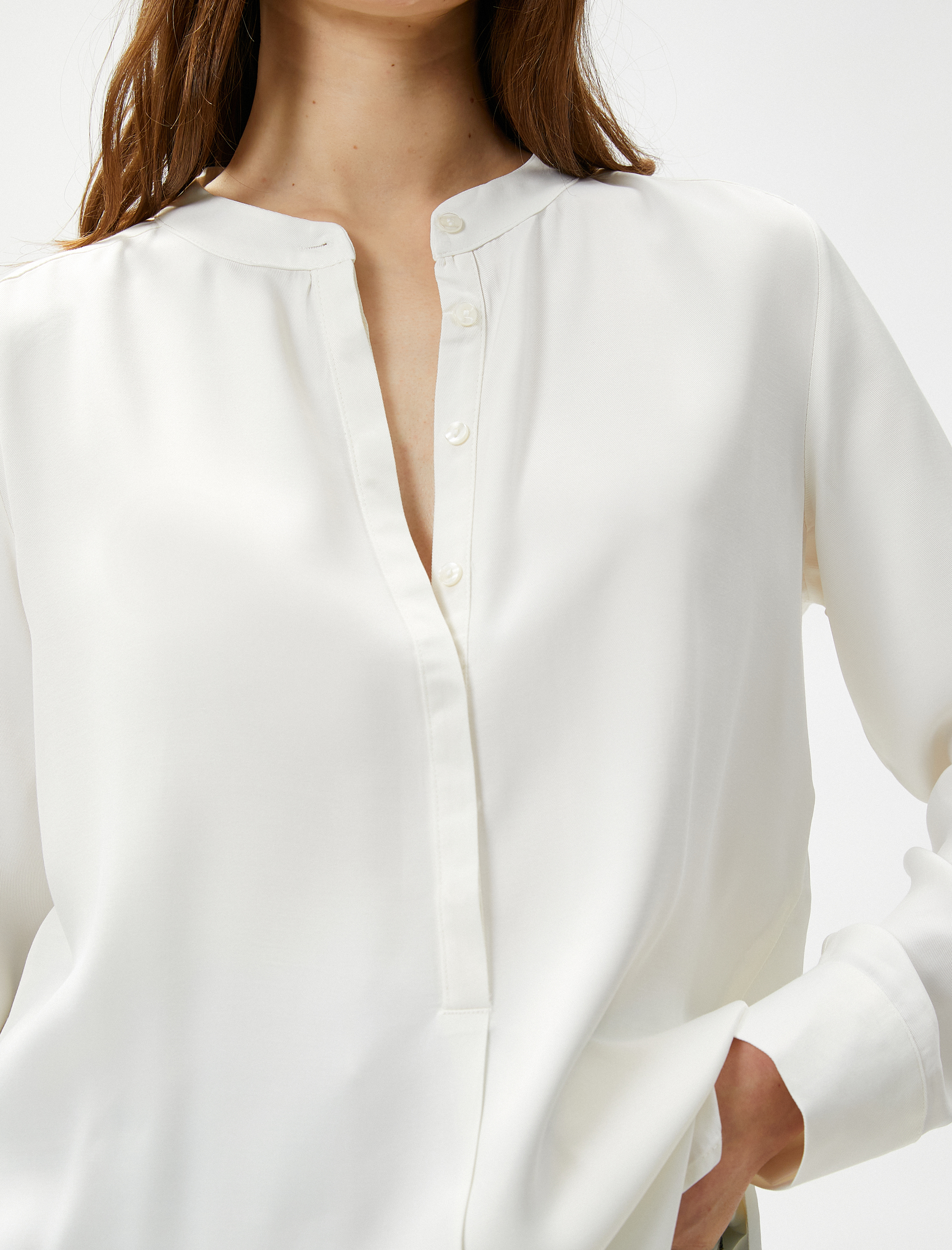   Tunik Gömlek Hakim Yaka Uzun Kollu