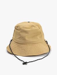 / Kadın Basic Katlanan Bucket Şapka Çıkarılabilir İp Askılı