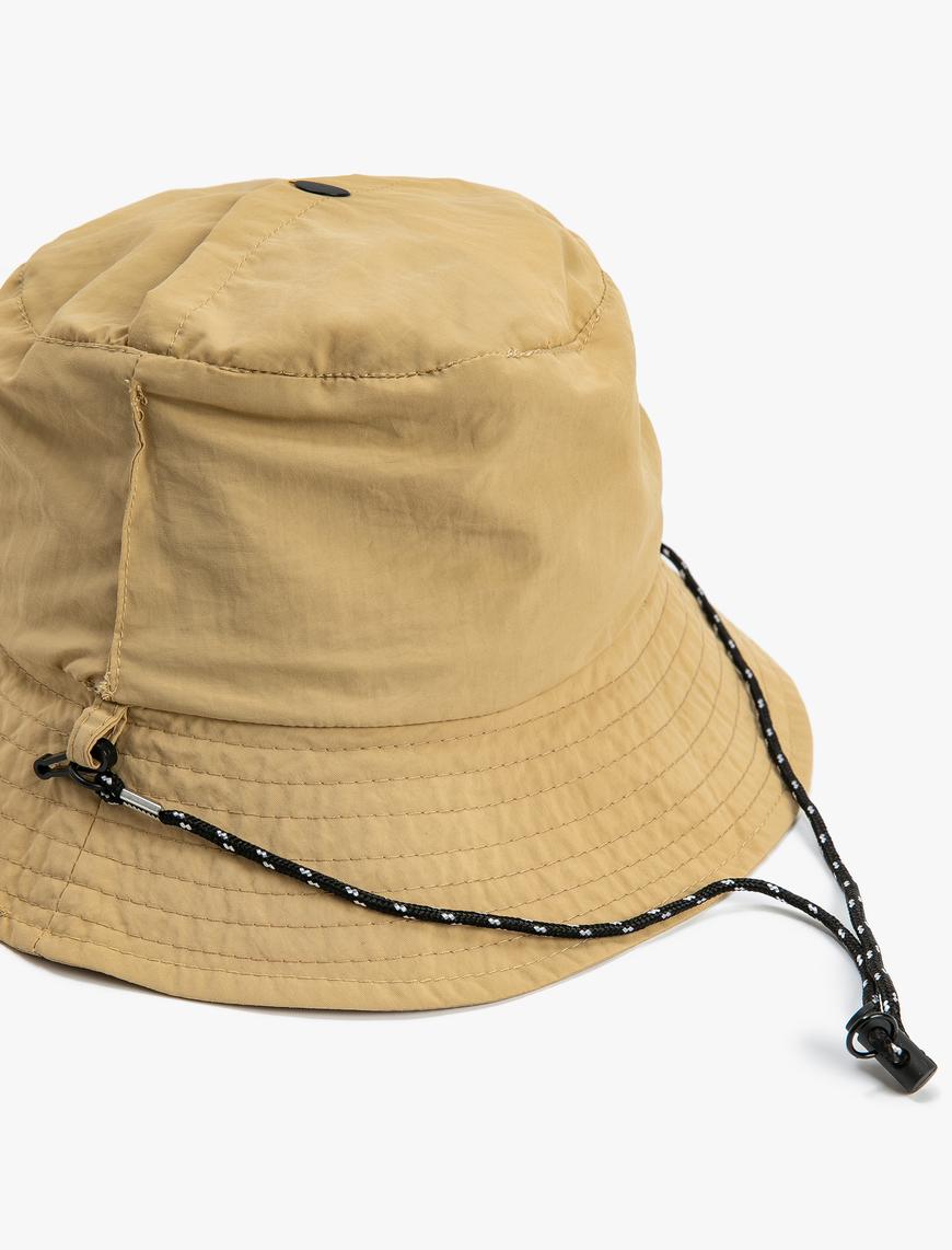  Erkek / Kadın Basic Katlanan Bucket Şapka Çıkarılabilir İp Askılı