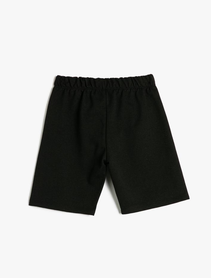 Erkek Çocuk Beli Bağlamalı Lastikli Baskı Detaylı Şort