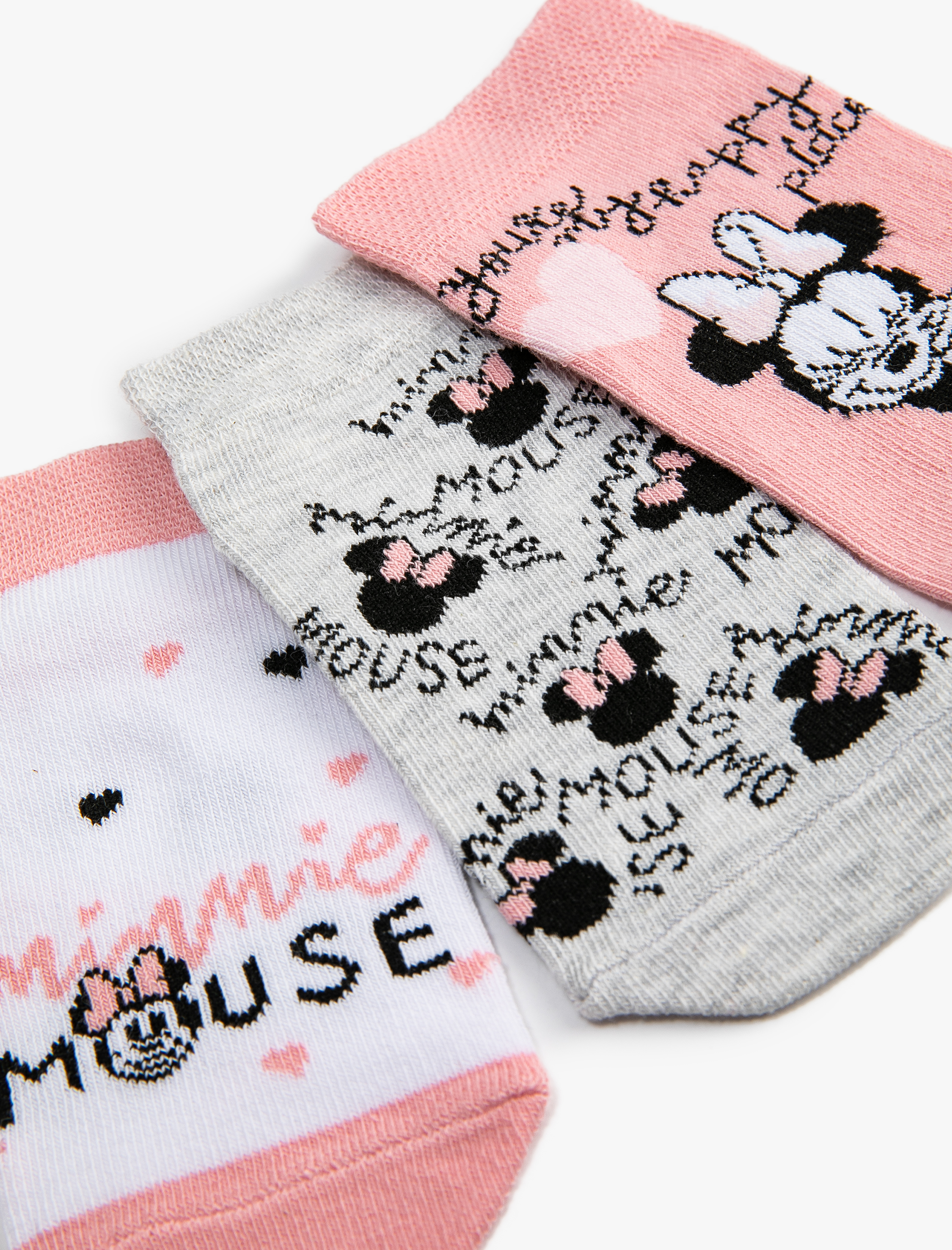  Kız Çocuk Minnie Mouse Çorap Seti Lisanslı 3'lü