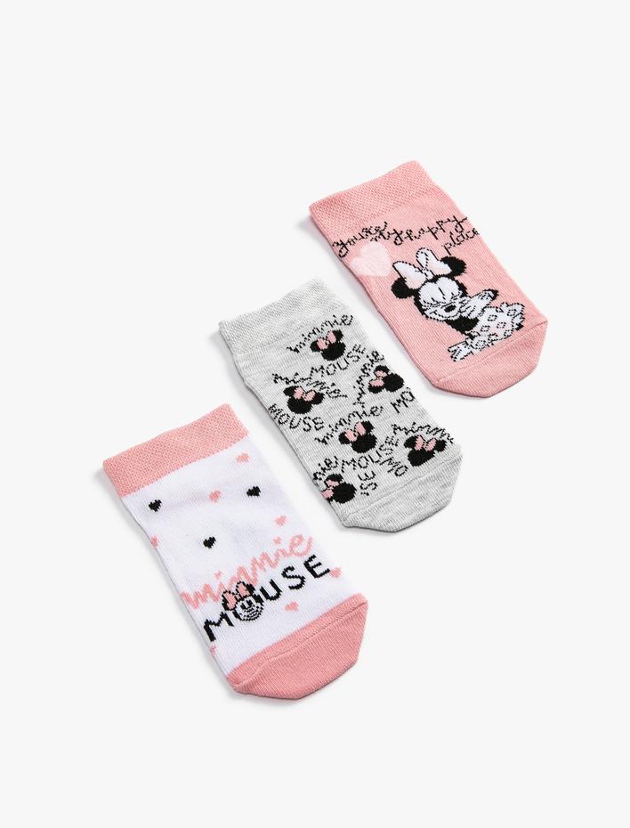 Kız Çocuk Minnie Mouse Çorap Seti Lisanslı 3'lü