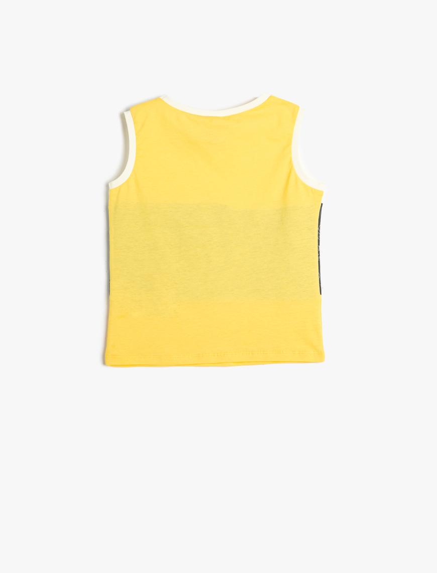  Erkek Bebek Kolsuz Tişört Renk Bloklu Yuvarlak Yaka Pamuklu