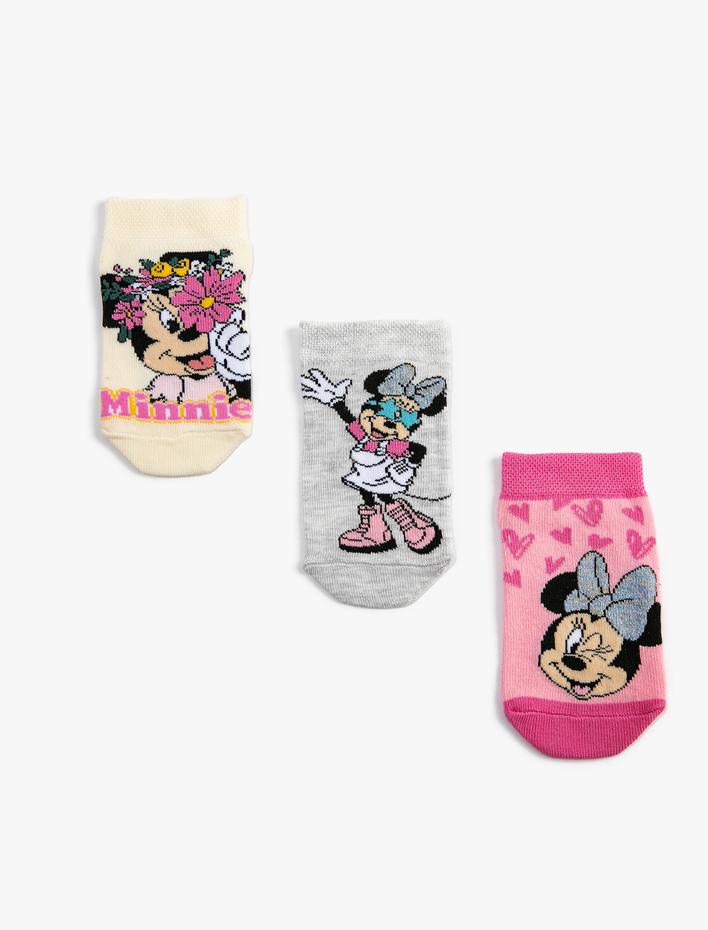 Kız Çocuk Minnie Mouse Çorap Seti Lisanslı 3'lü