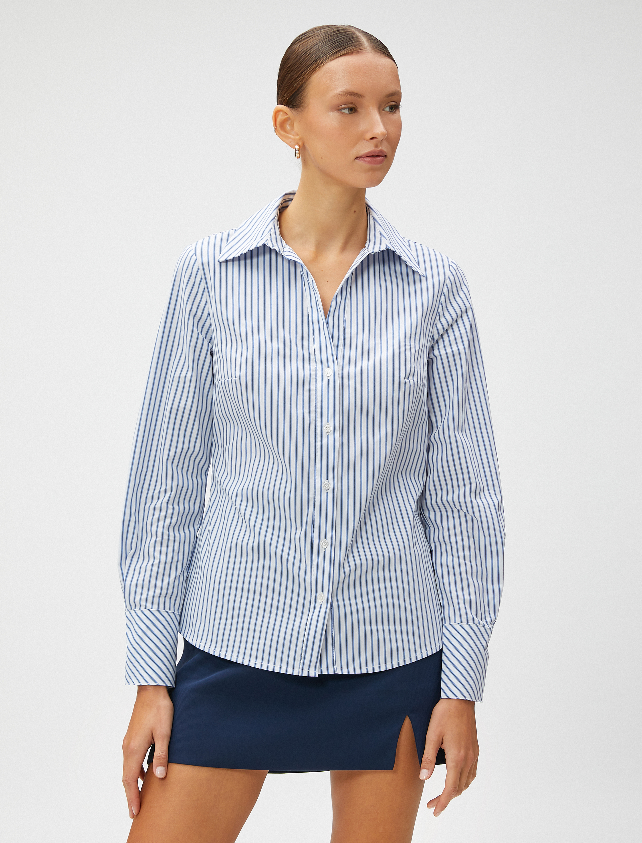   Basic Gömlek Uzun Kollu Pamuklu