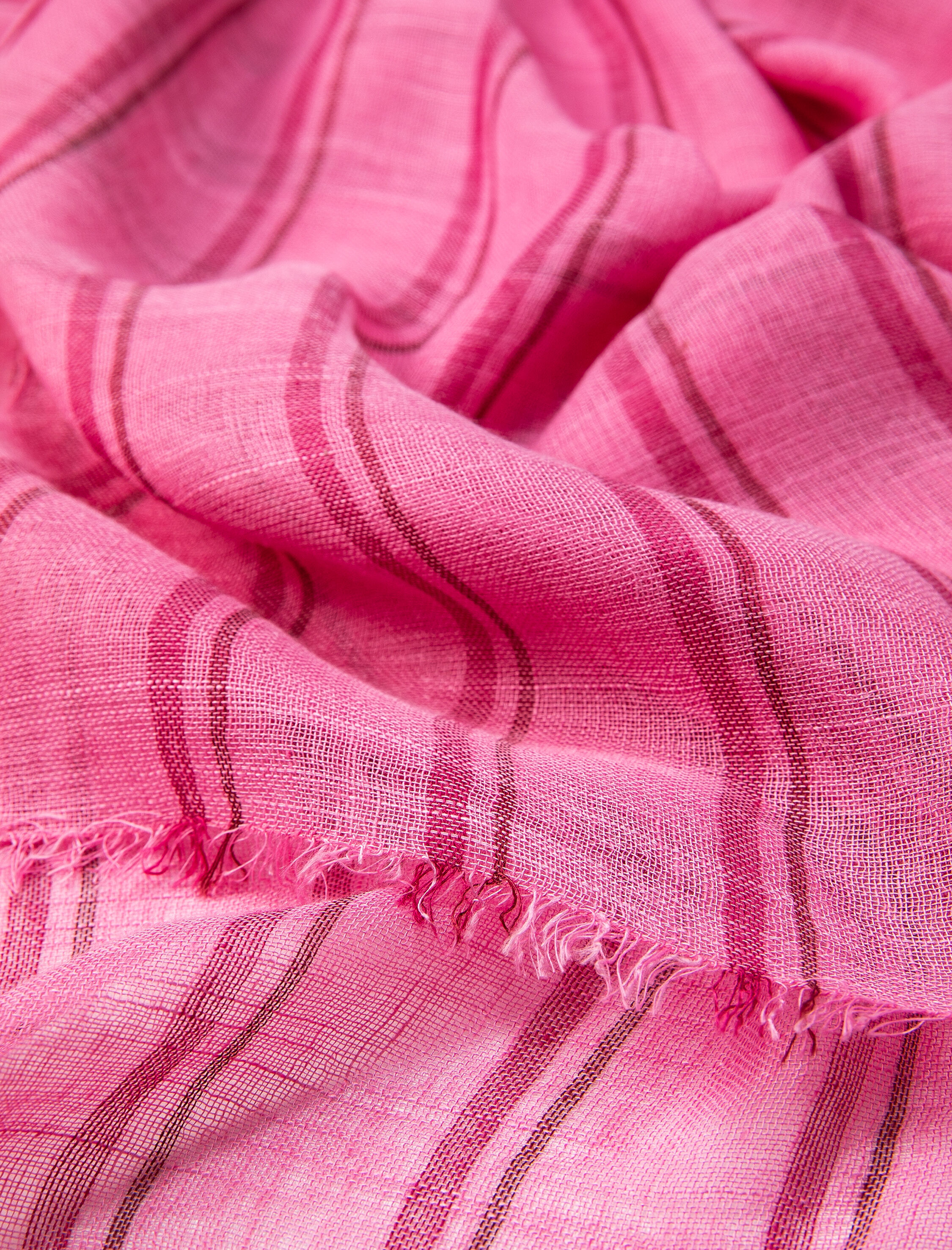  Kadın Keten Fular Çizgili 70x180 cm