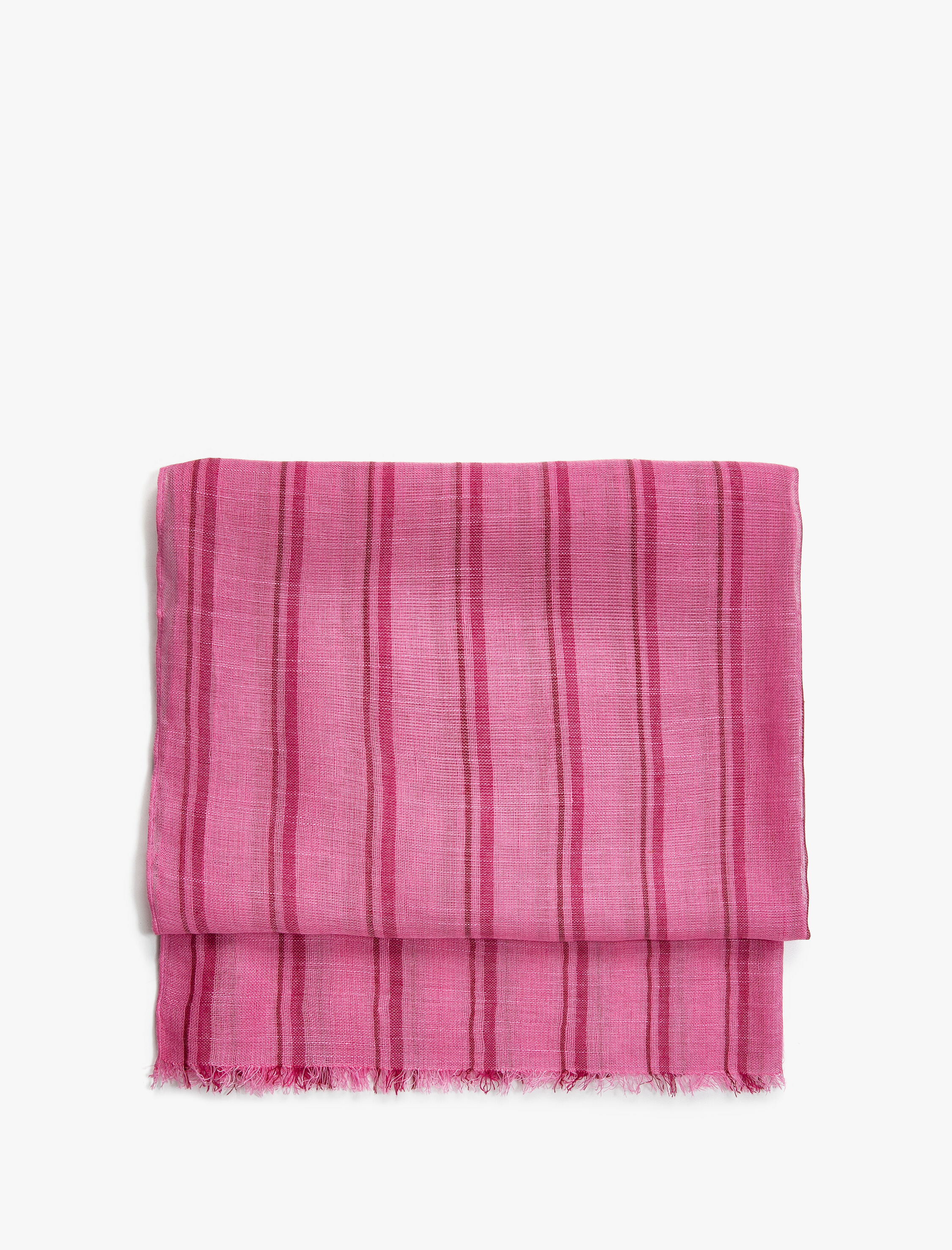  Kadın Keten Fular Çizgili 70x180 cm