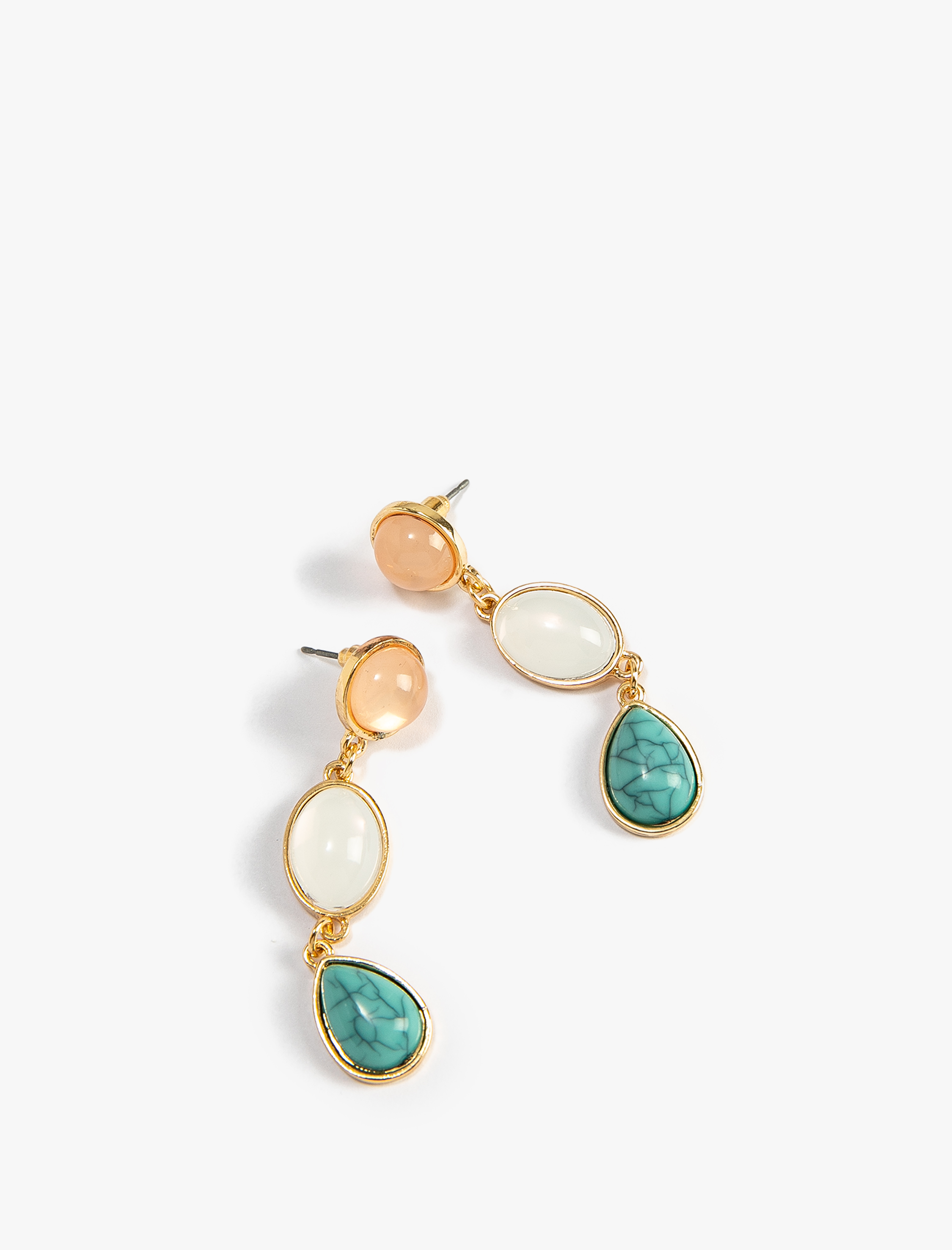  Kadın Küpe Renkli Taşlı Sallantılı