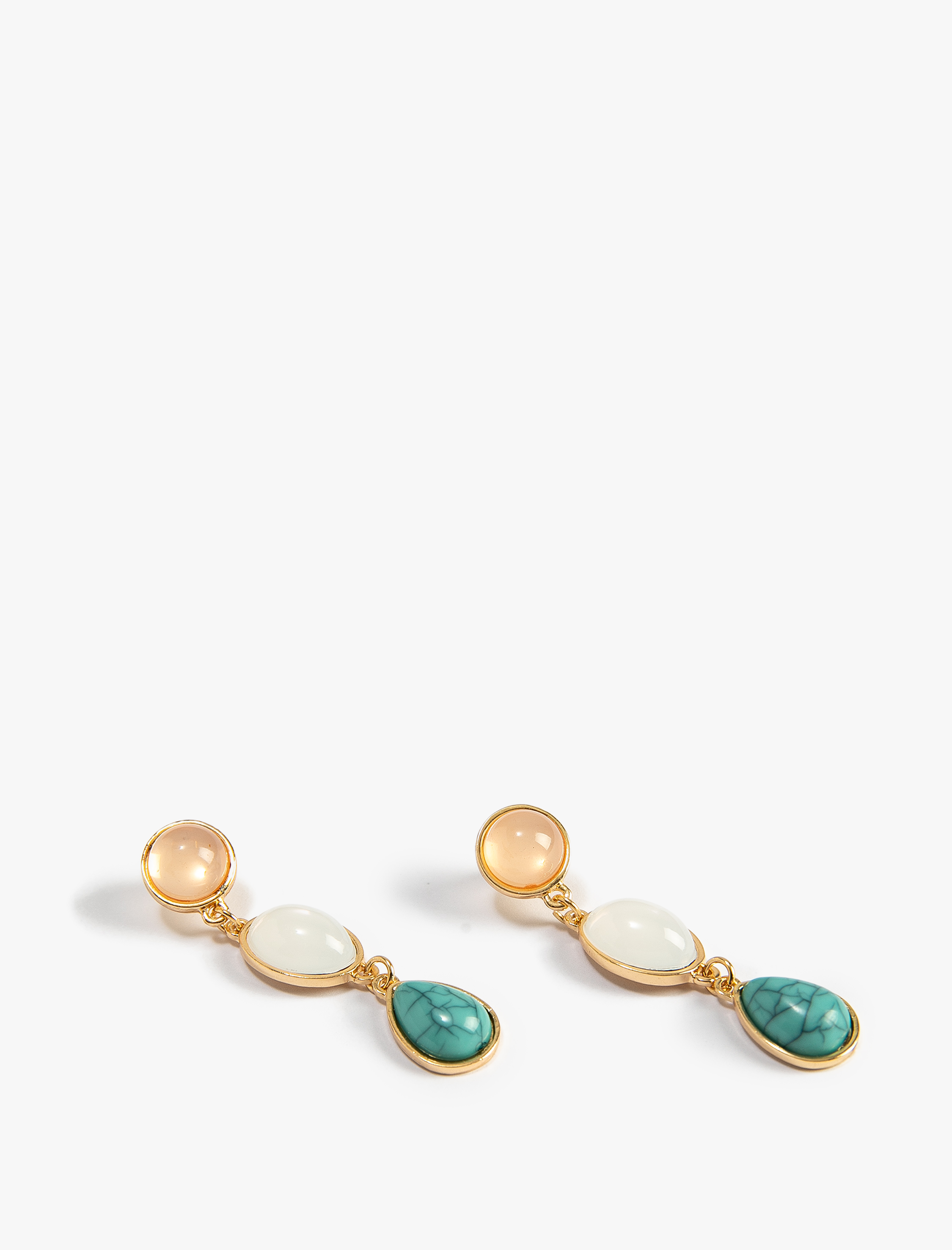  Kadın Küpe Renkli Taşlı Sallantılı