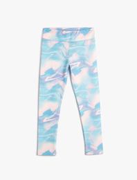 Tayt Yüksek Bel Batik Desenli