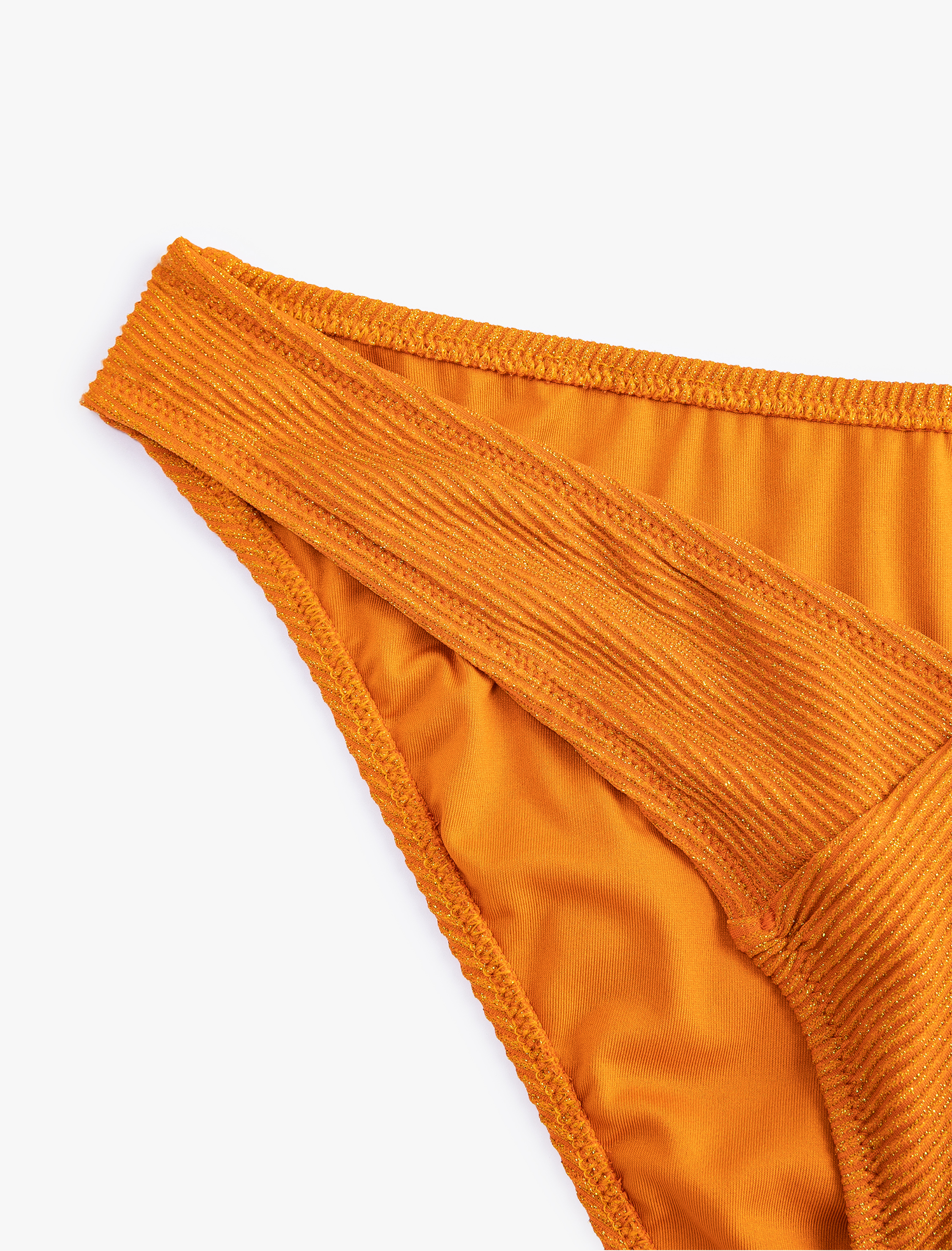   V Kesim Bikini Altı Parlak Sim Detaylı Dokulu