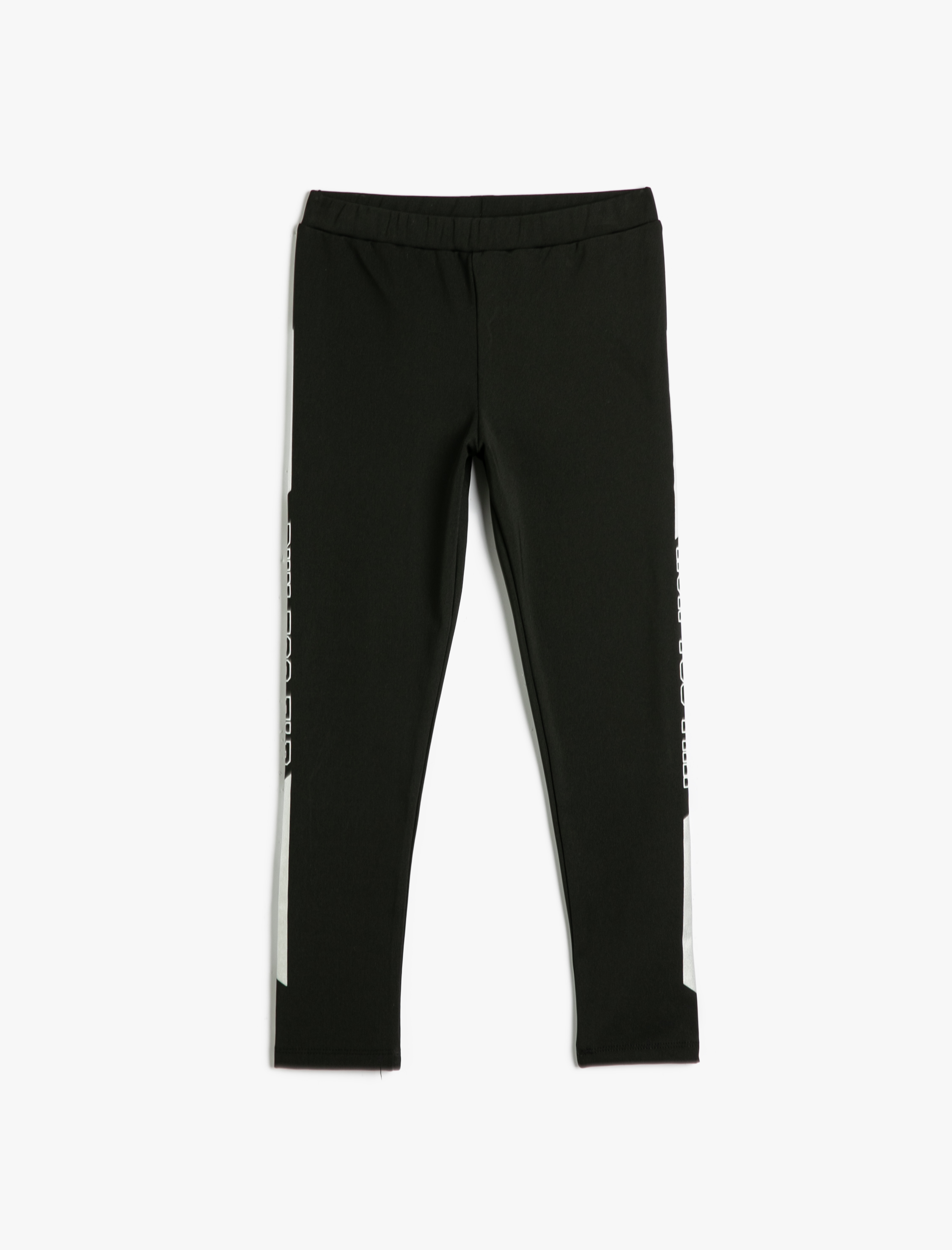  Kız Çocuk Tayt Yanları Şerit Detaylı Beli Lastikli