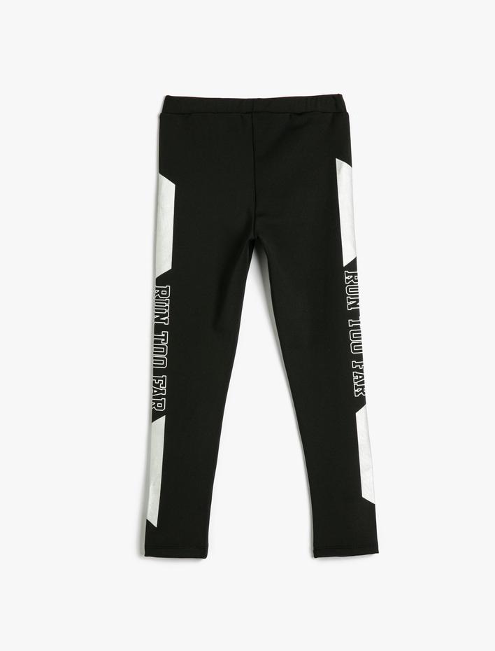 Kız Çocuk Tayt Yanları Şerit Detaylı Beli Lastikli