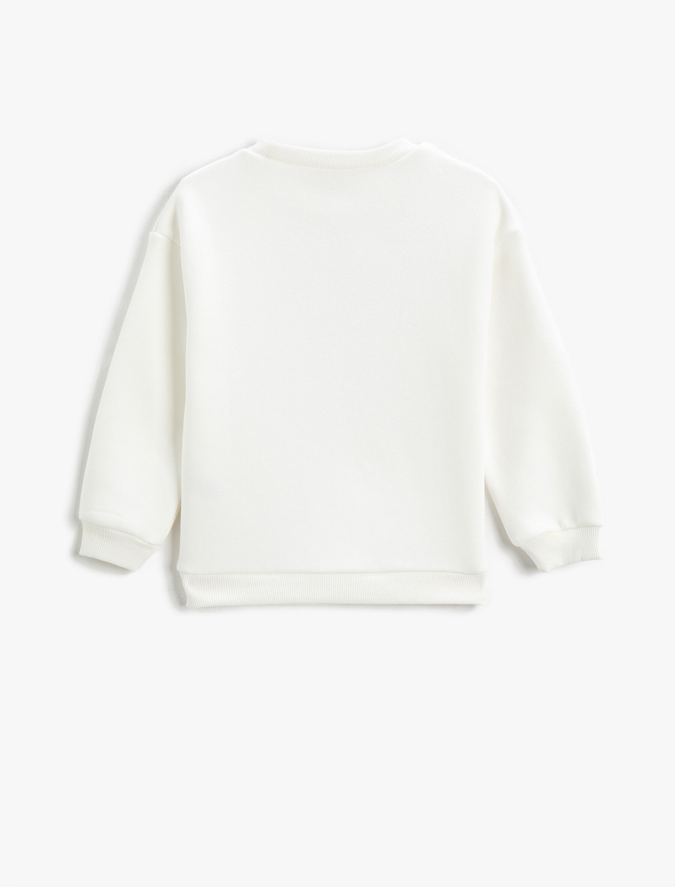 Kız Çocuk Çift Taraflı Pul-Payet İşlemeli Sweatshirt Bisiklet Yaka