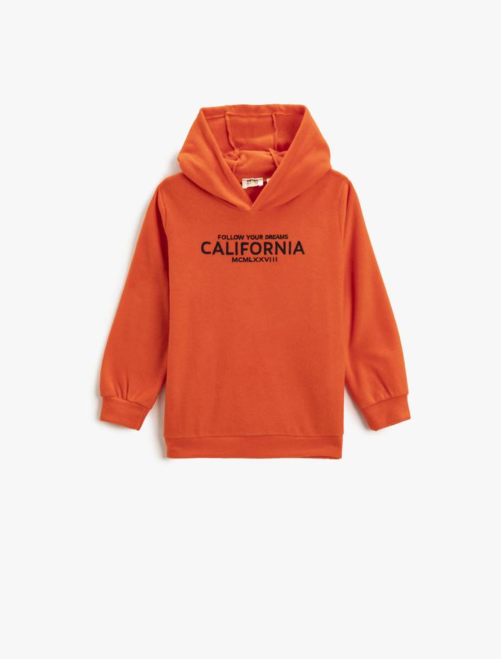 Erkek Çocuk Baskılı Kapüşonlu Sweatshirt