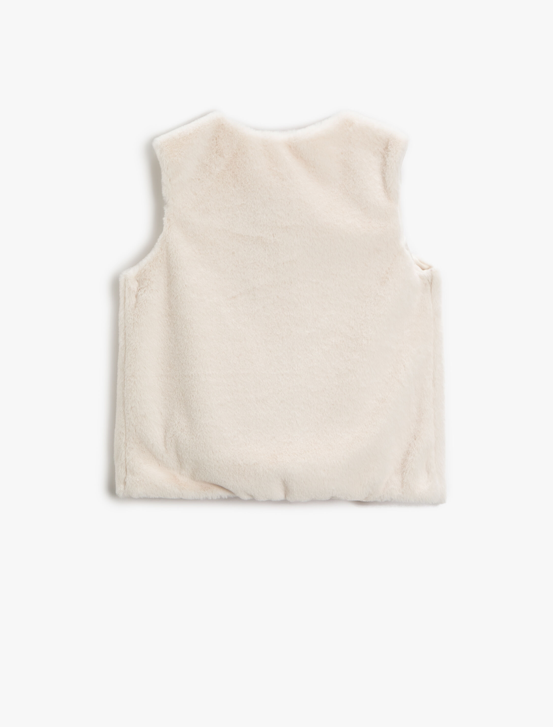 Kız Çocuk Basic Peluş Yelek Yuvarlak Yaka